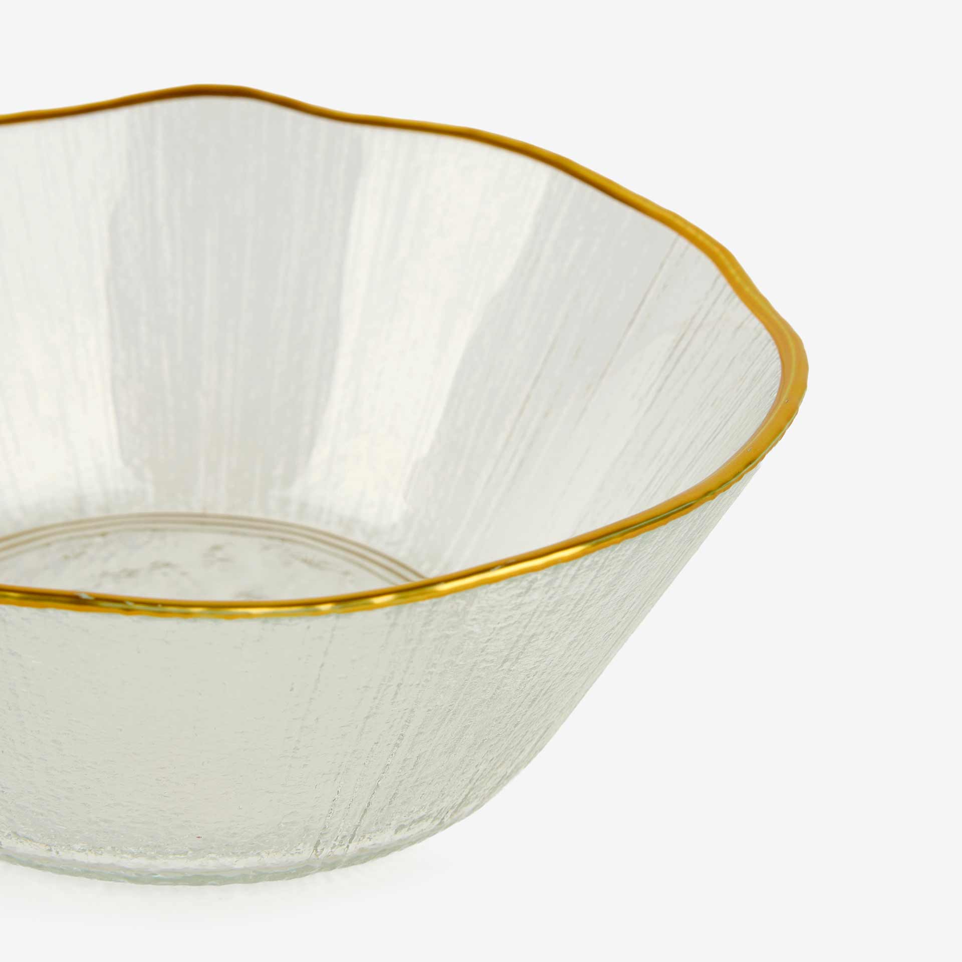 Bol de cristal con filo dorado de 15cm
