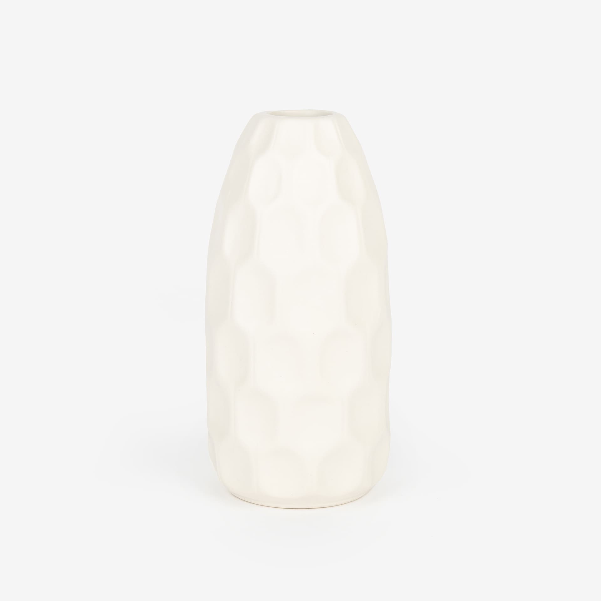 Jarrón de gres blanco Simón Ø9x19cm