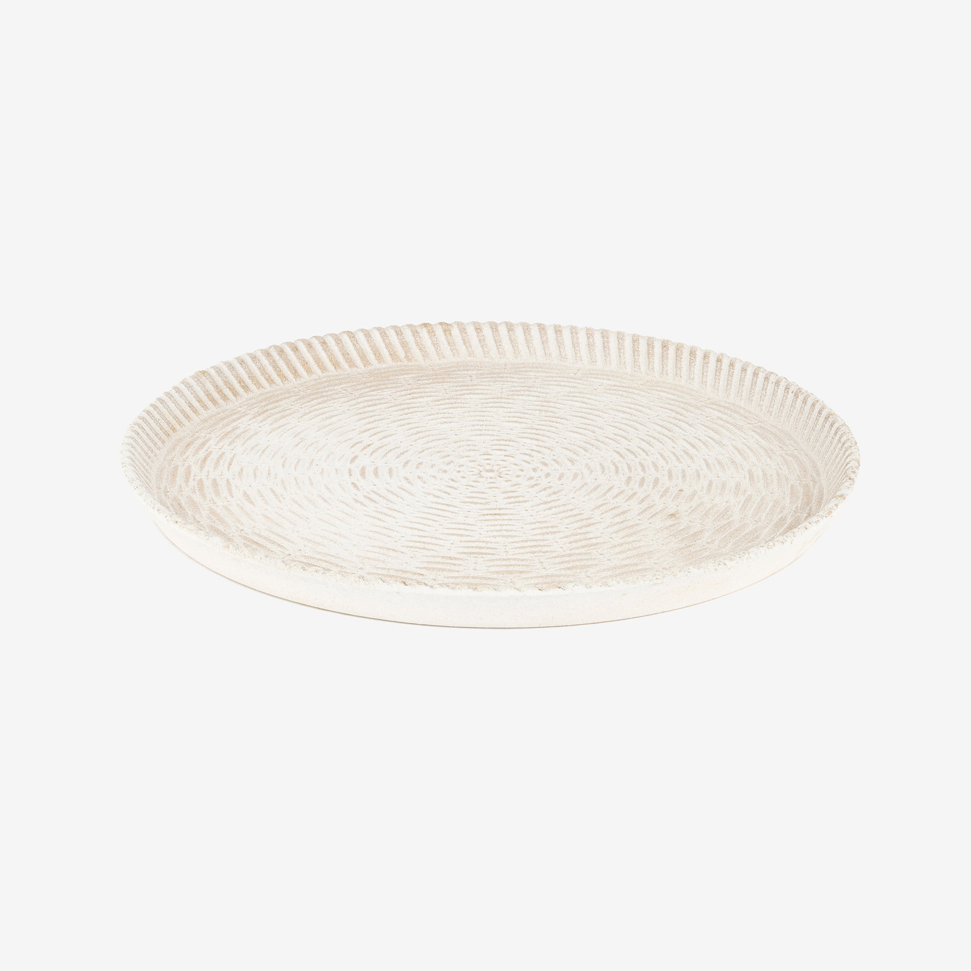 Centro de mesa de madera beige Ø29,5cm