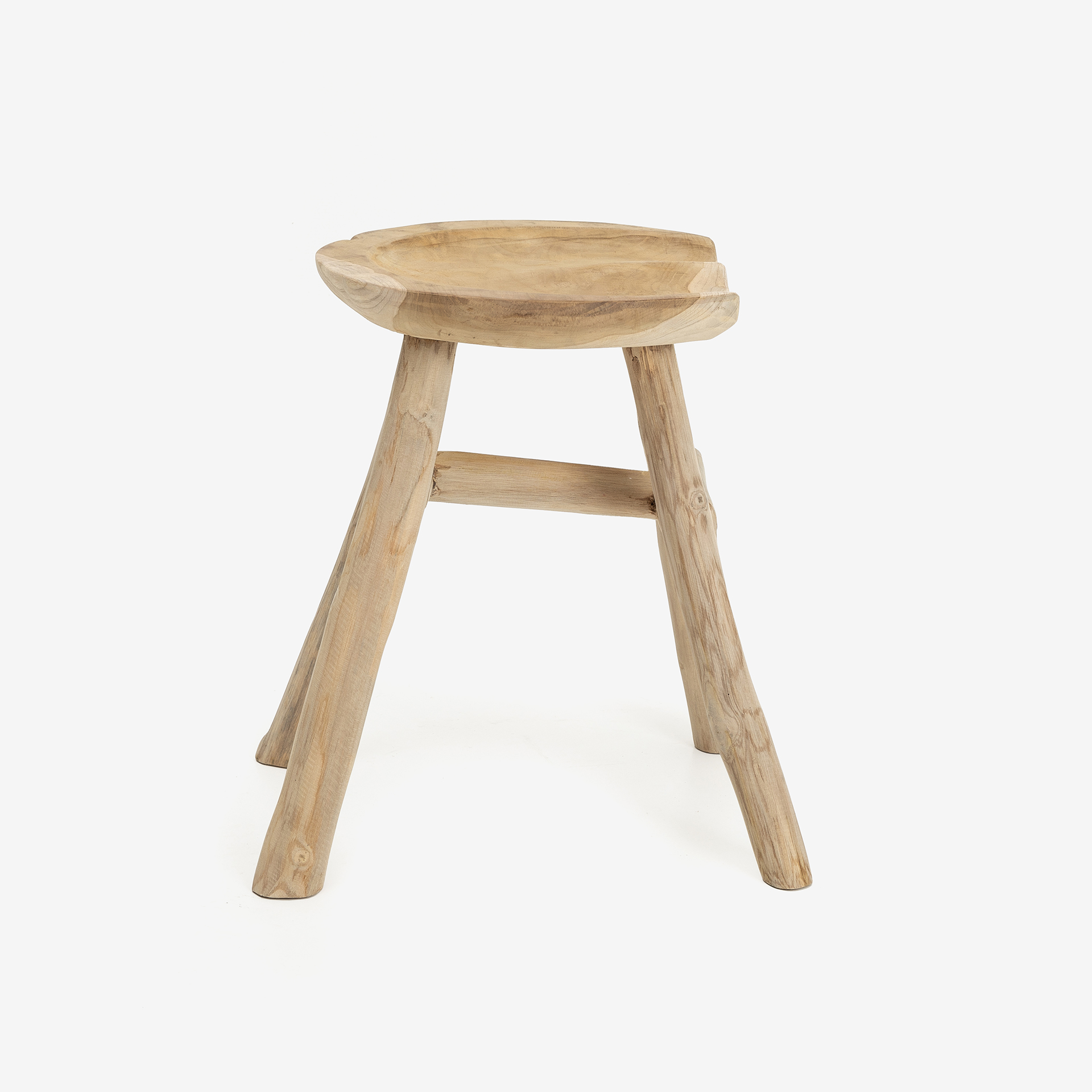 Taburete de madera de teca Ø33x42cm