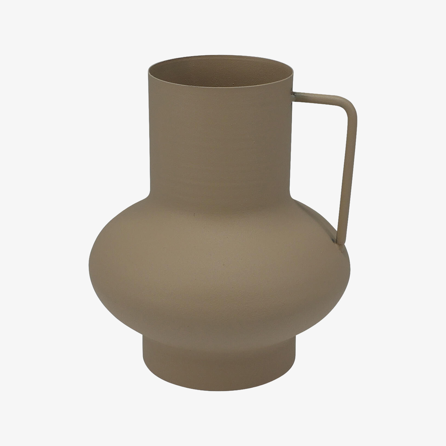 Jarr&oacute;n de metal marr&oacute;n con asa 15cm