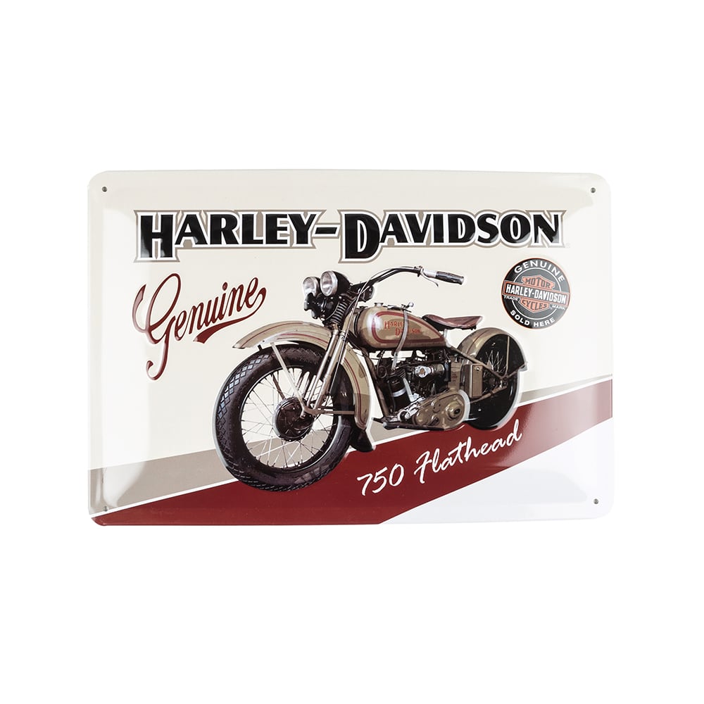 Placa de metal Harley-Davidson Flathead 20x30cm