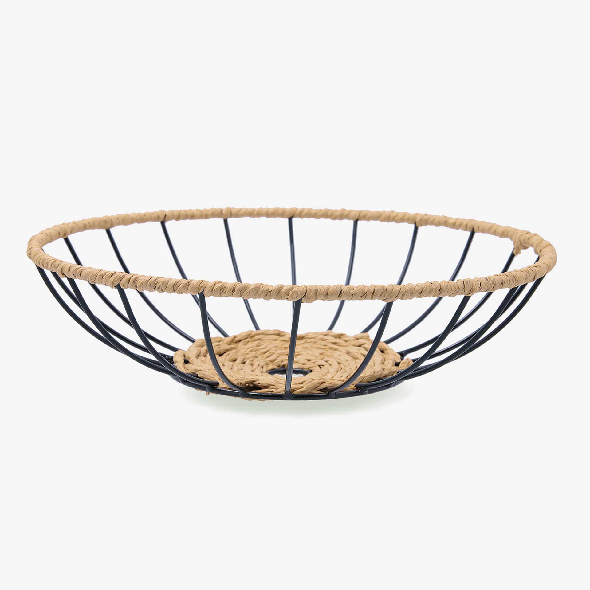 Cesta para fruta baja de acero y cuerda &Oslash;30cm Aris 