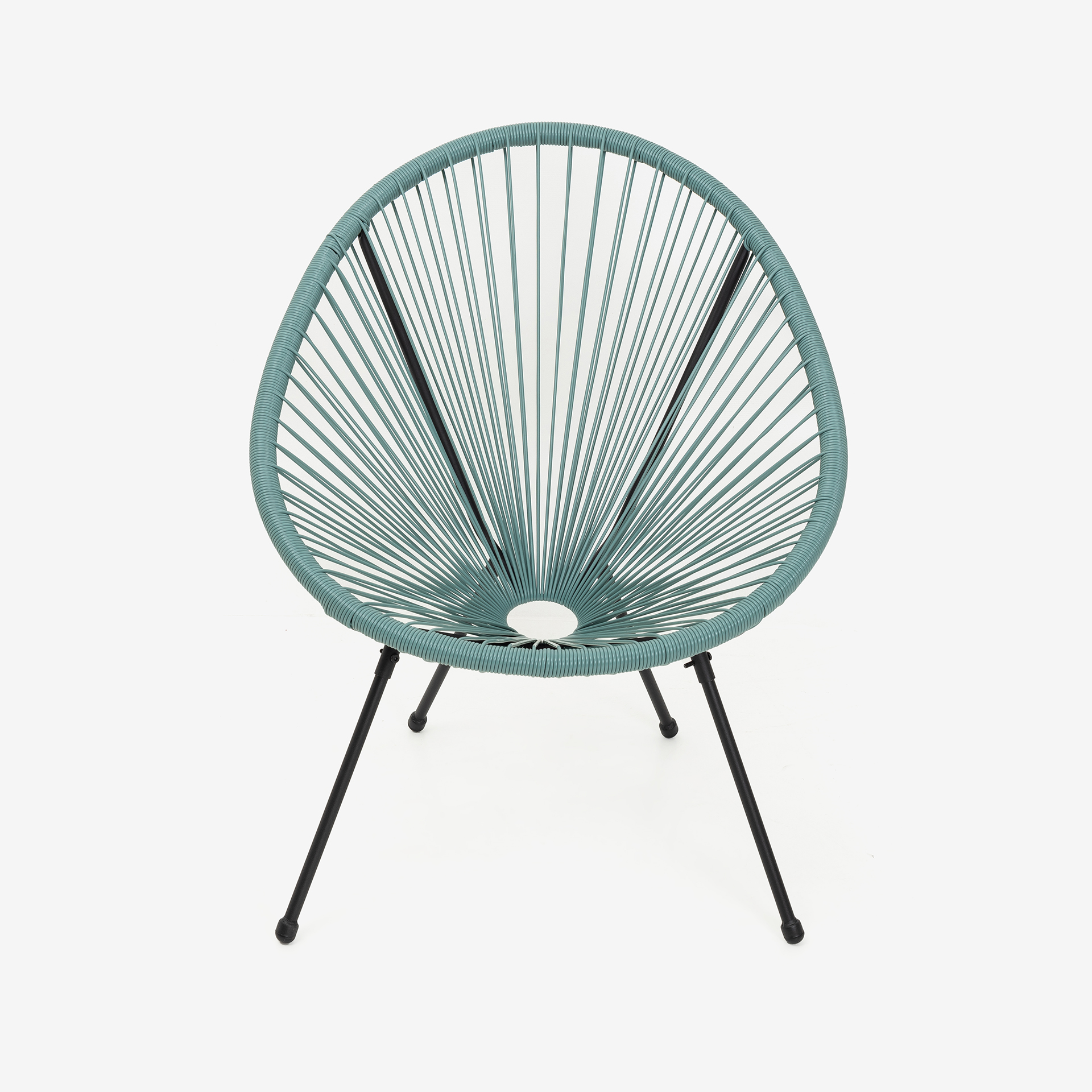 Silla de jardín de ratán sintético verde agua Acapulco 72x90x83cm