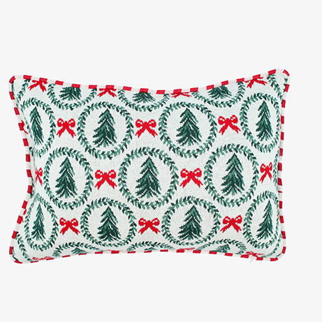 Funda de coj&iacute;n con coronas navide&ntilde;as Merry 50x35cm