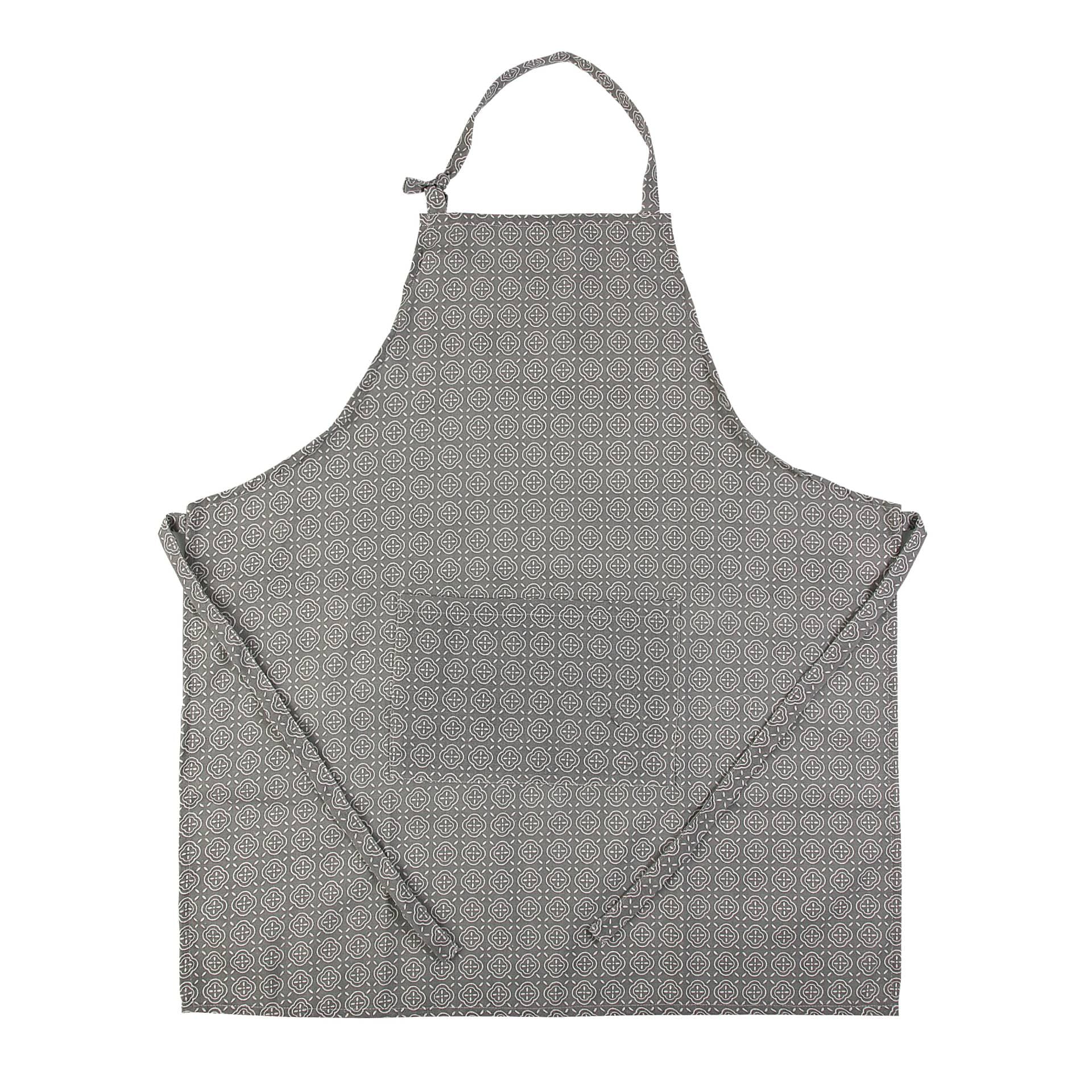 Delantal de poliéster estampado gris