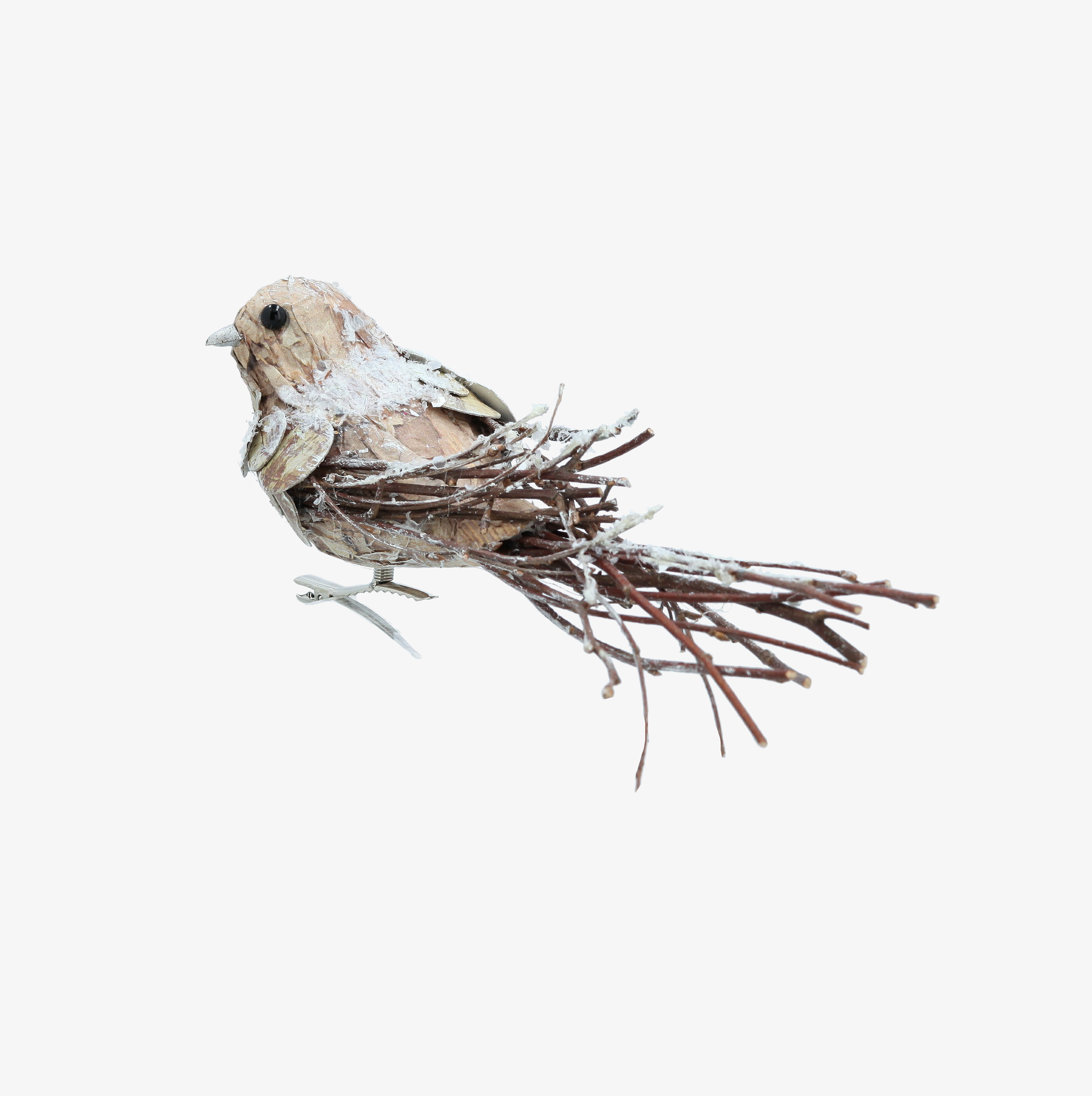 Adorno de p&aacute;jaro natural 18cm