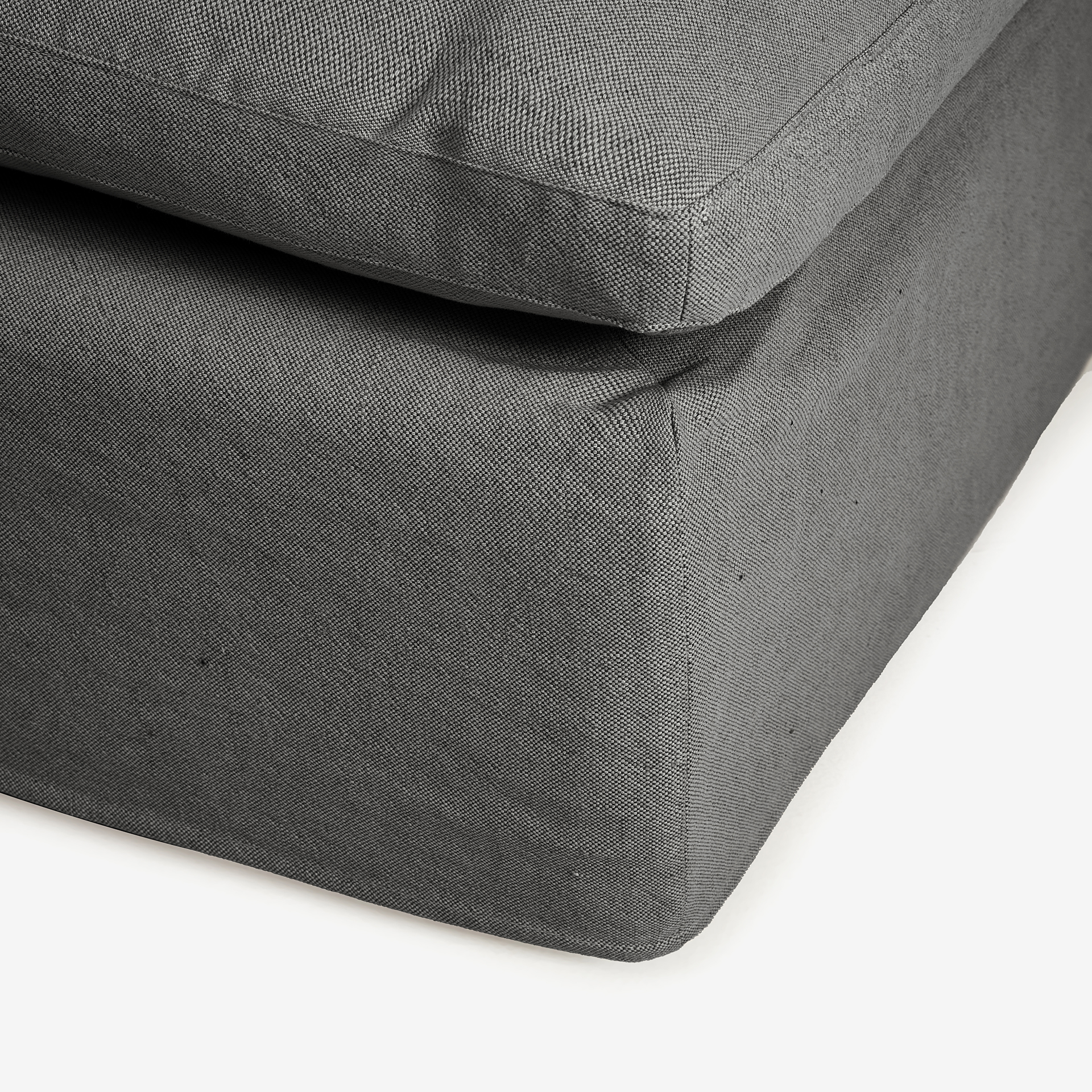 Puf de lino gris Aiden 95x95x45cm Clau&Chloe