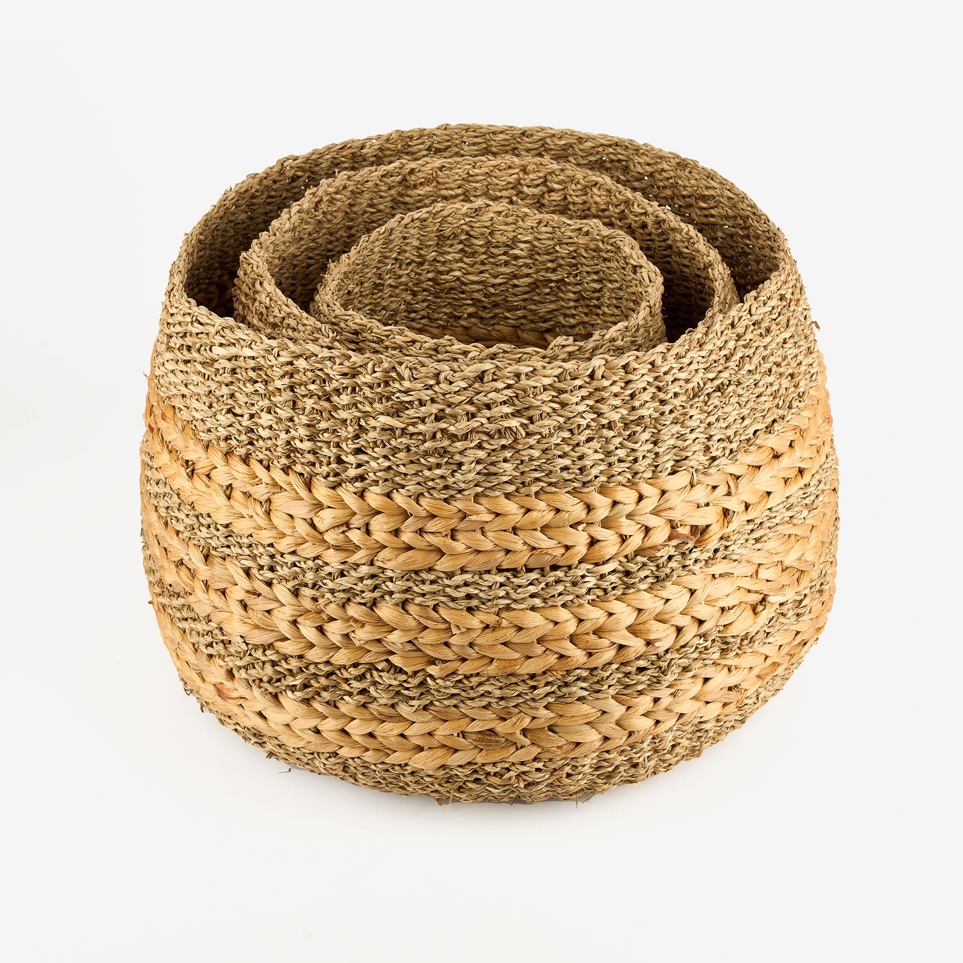 Cesta de fibras naturales Kenten &Oslash;45x30cm