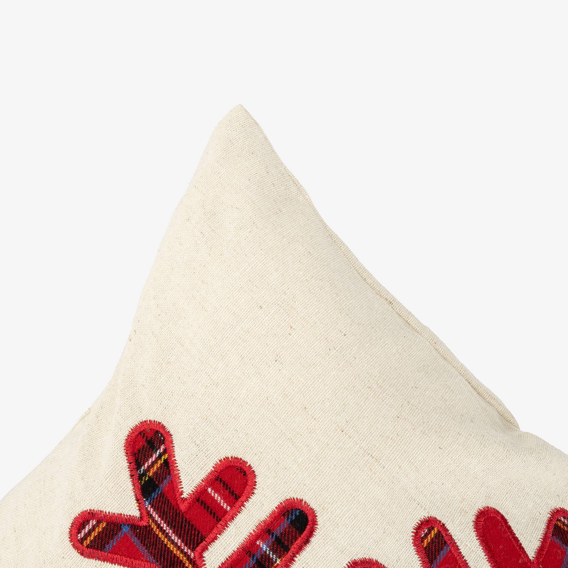 Funda de cojín tartán copo de nieve 45x45cm