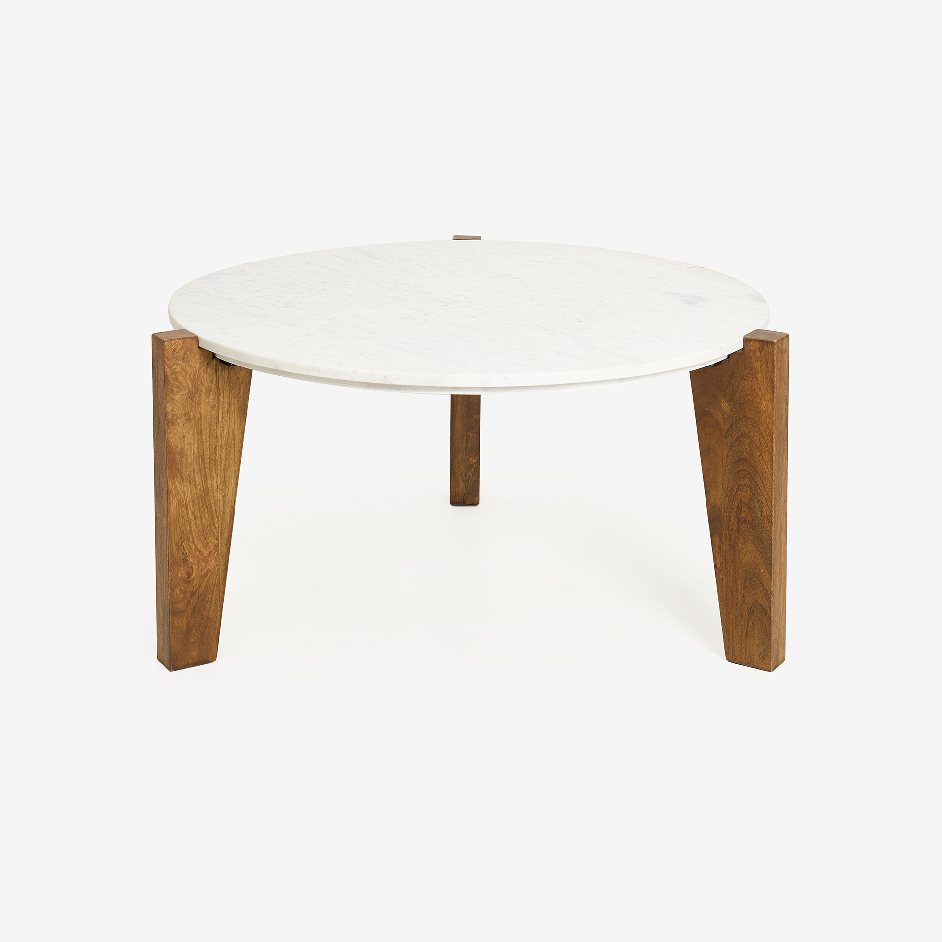 Mesa de centro de mármol y madera Berlín Ø90x45 Clau&Chloe