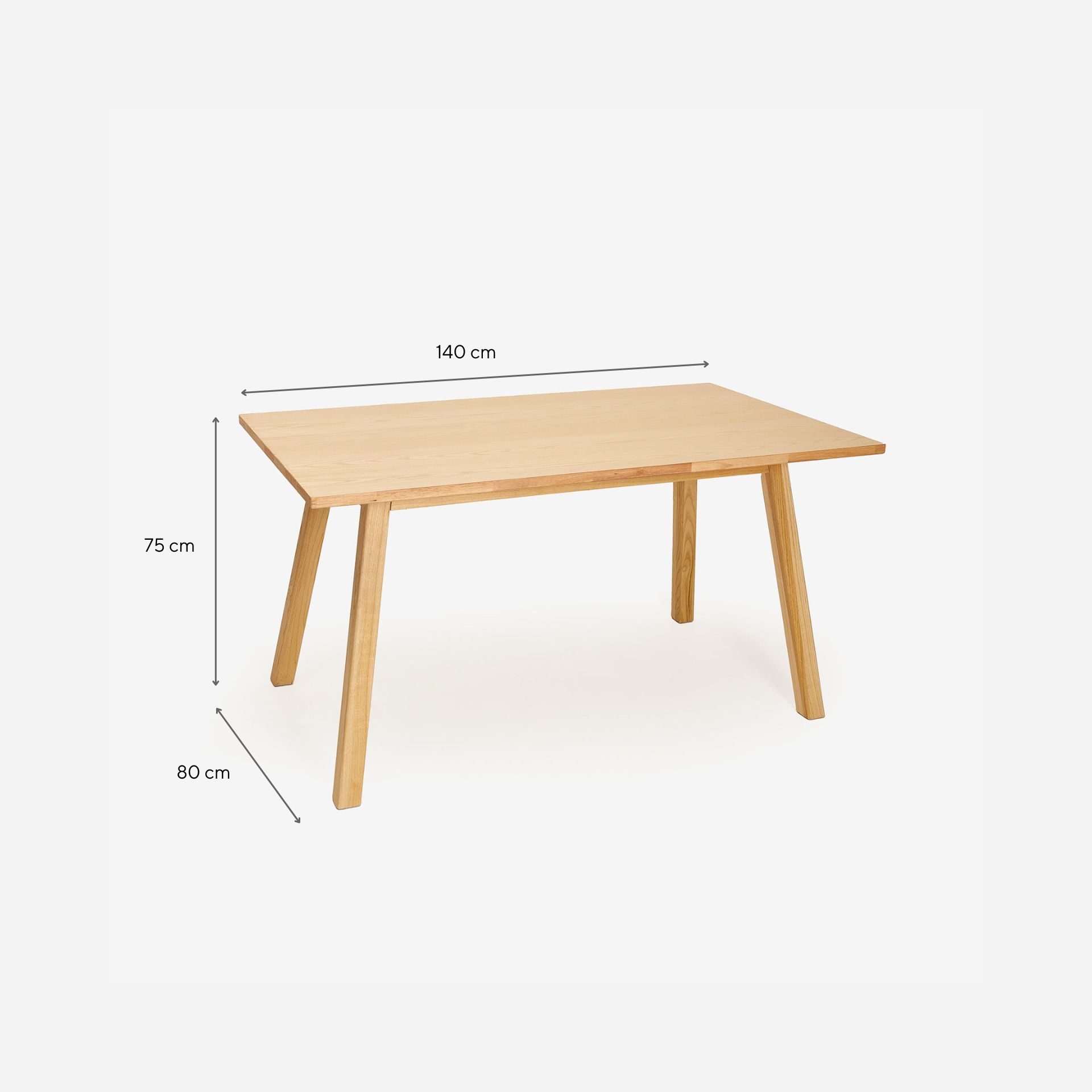 Mesa de comedor de madera de olmo Essen 140x80x75cm