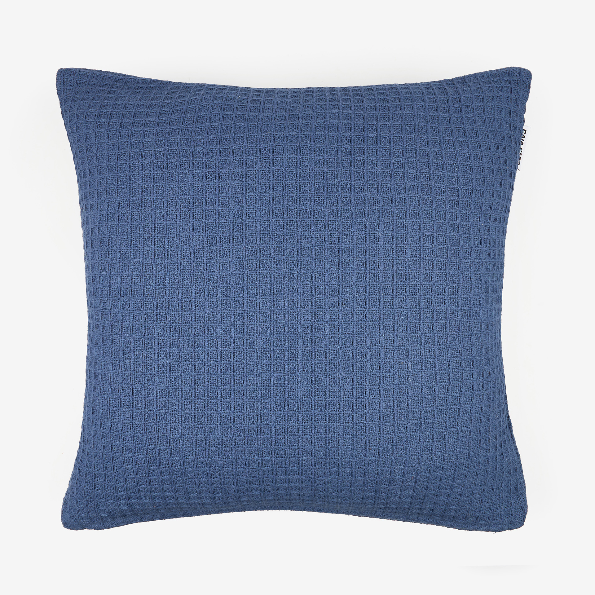 Funda de coj&iacute;n de algod&oacute;n azul Waffle 45x45cm