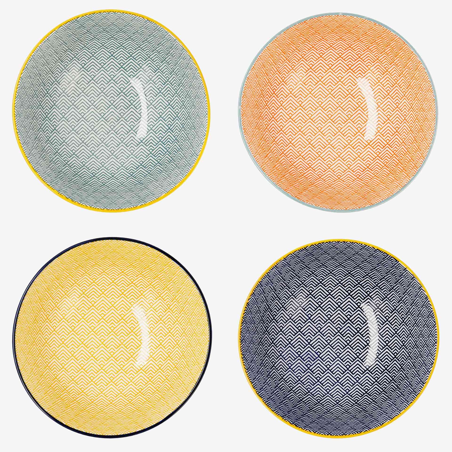Set de 4 boles de porcelana Okinawa &Oslash;15cm