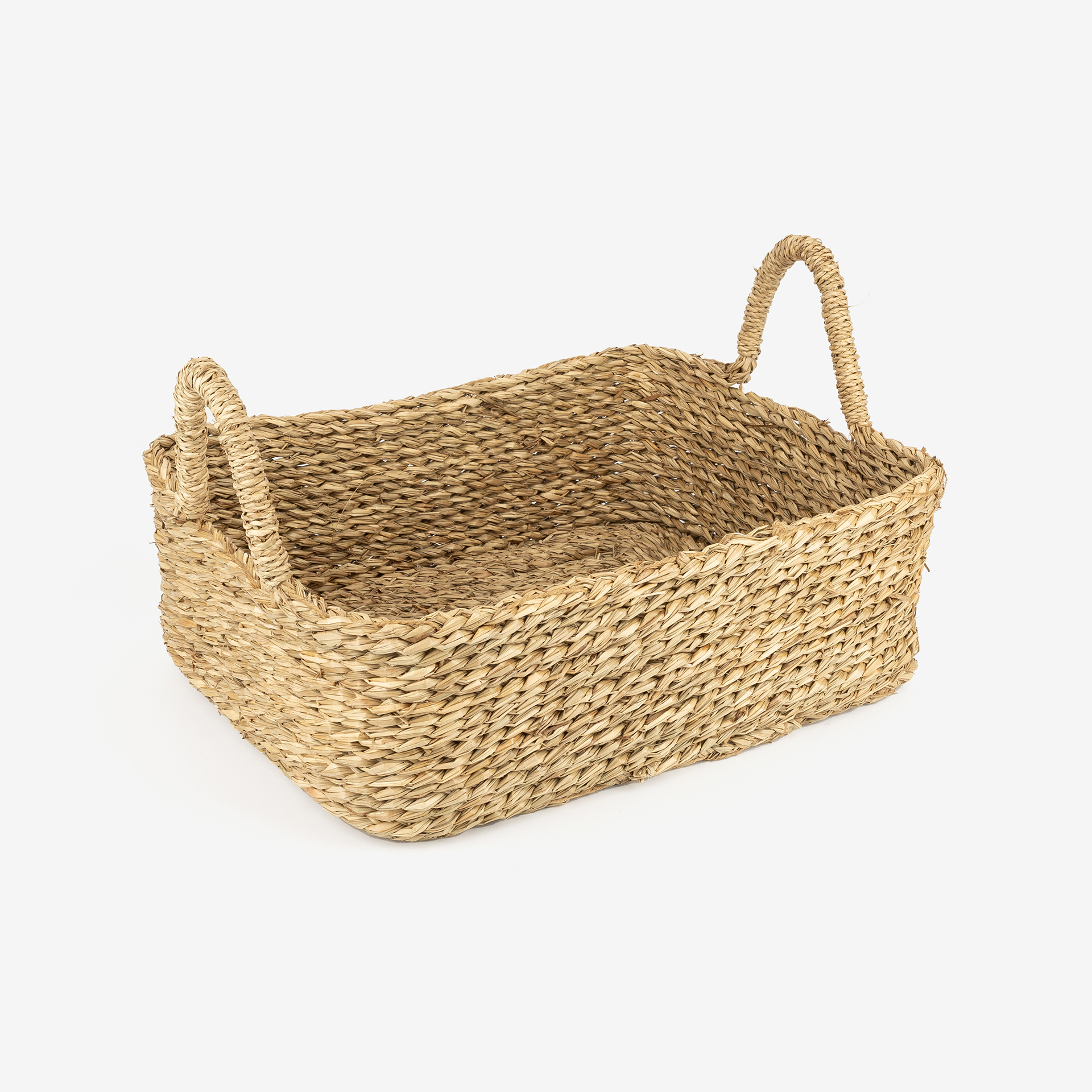 Cesta de fibra natural con asas Pilon 39x30x13cm