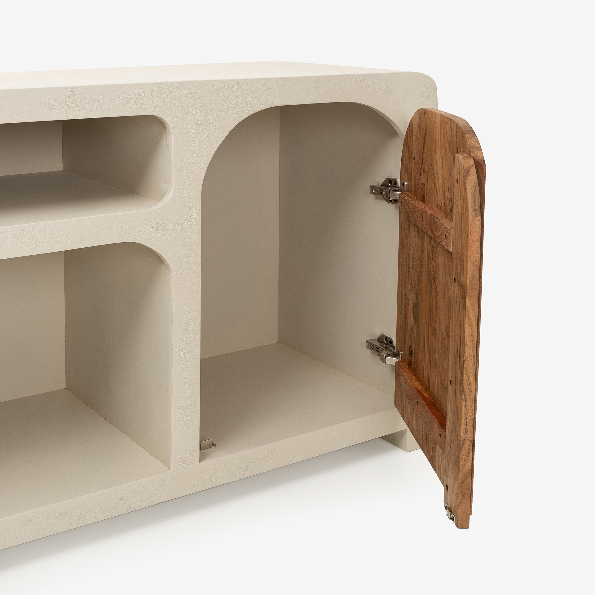 Aparador de madera de acacia y microcemento Kurli 160x40x75cm Clau&Chloe