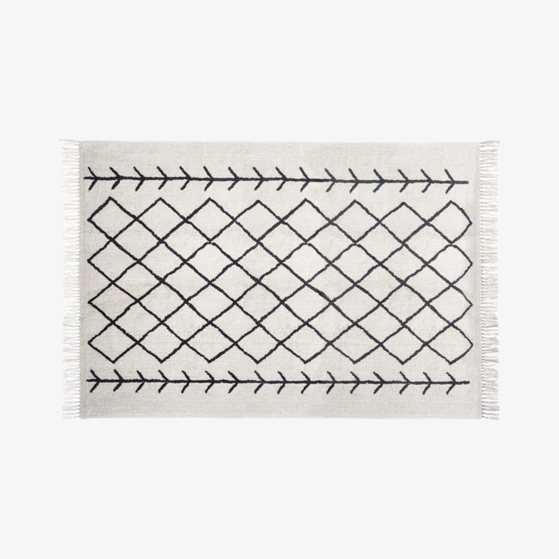 Alfombra de algod&oacute;n de rombos 170x120cm