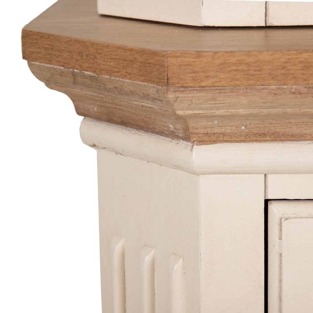 Estanter&iacute;a de madera de paulownia crema Everly 147x39x194cm