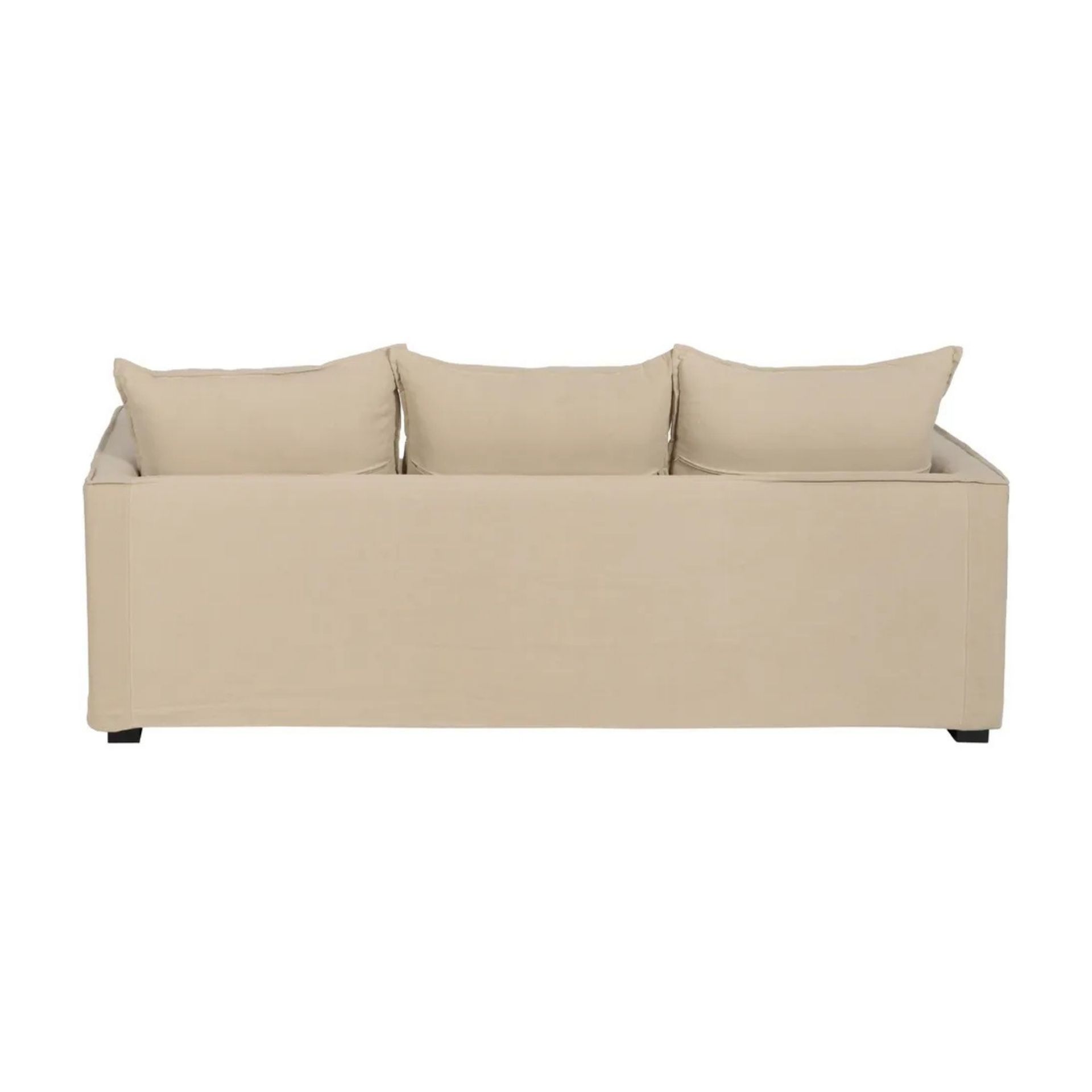 Sofá de 3 plazas de lino y algodón beige Bristol 220x95x90cm