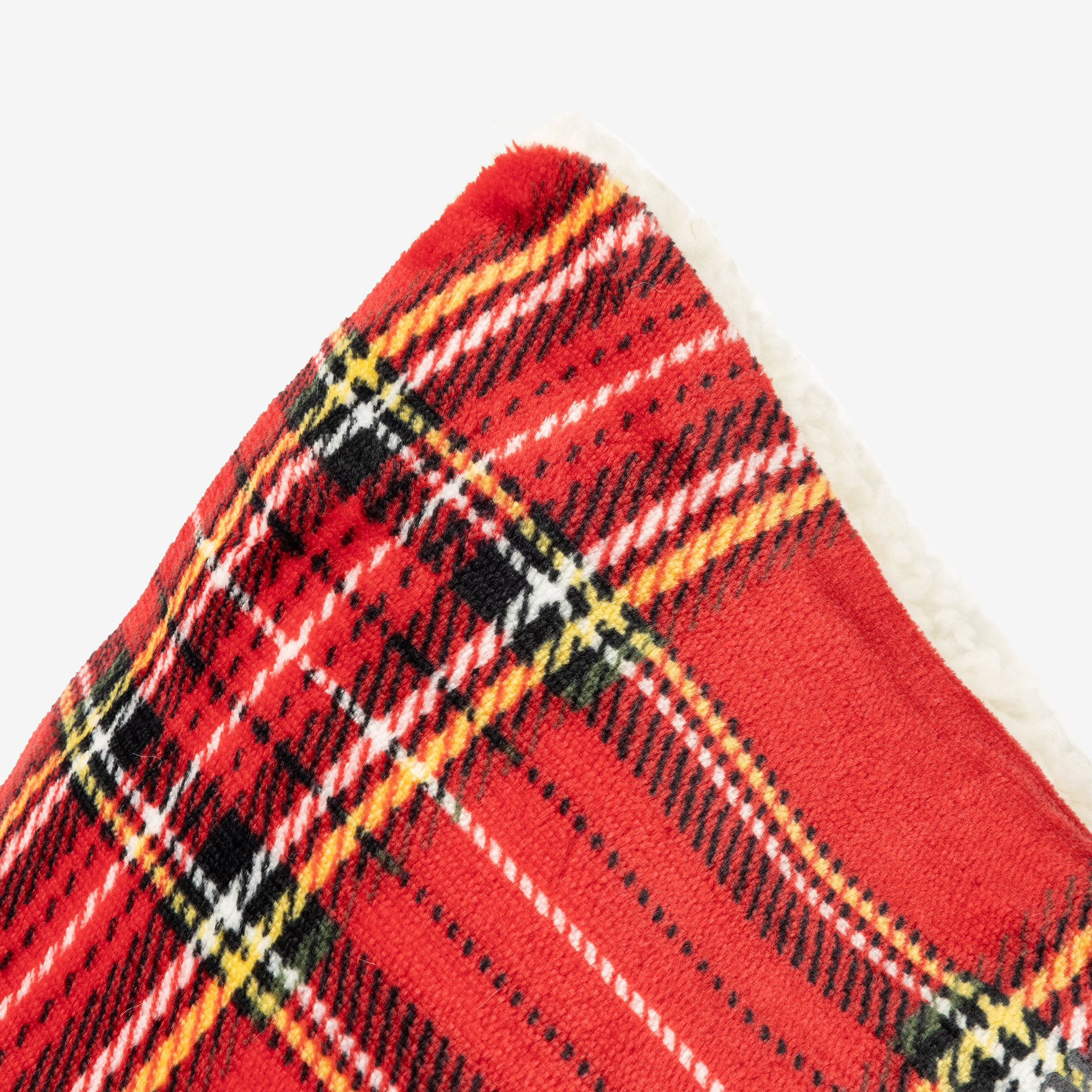 Funda de cojín de poliéster rojo Tartán 45x45cm