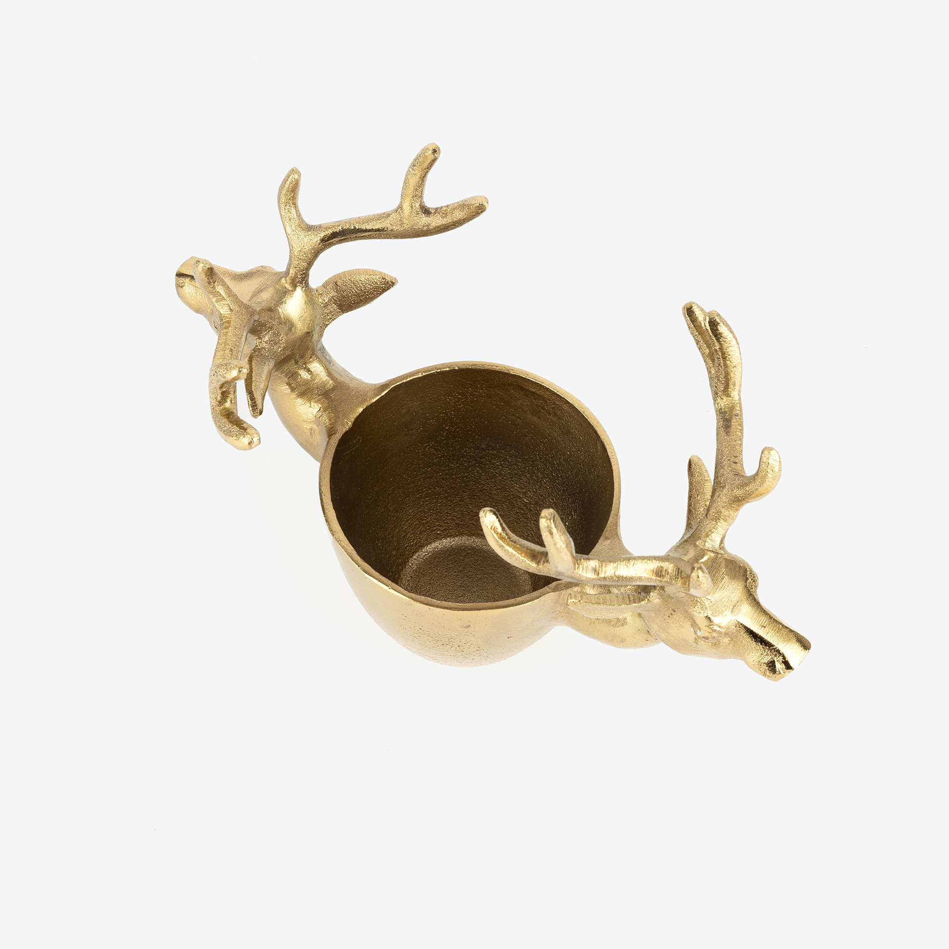 Vaso de aluminio dorado Ciervo 22x14,5cm