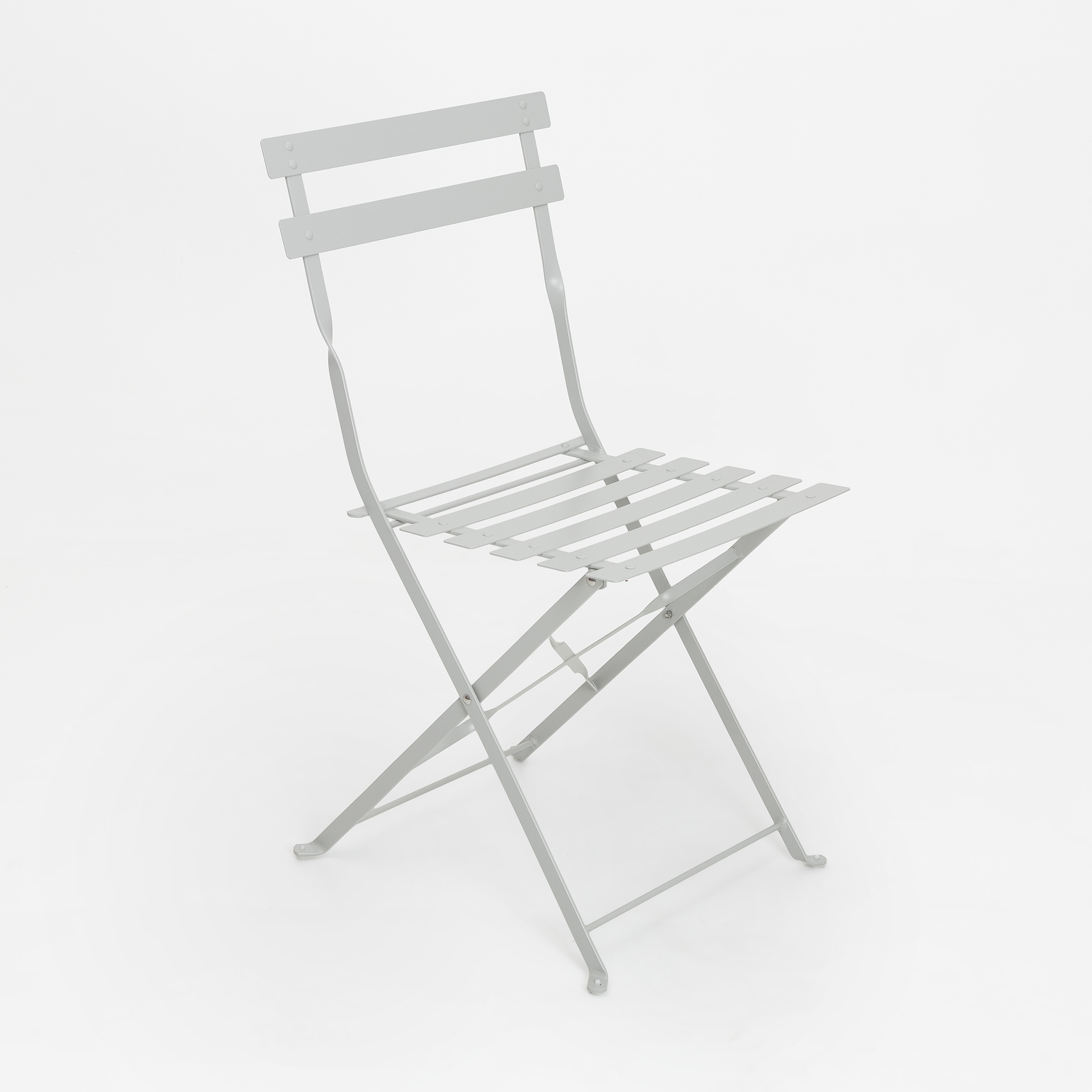 Conjunto de jard&iacute;n mesa con dos sillas gris claro Bistro &Oslash;60cm