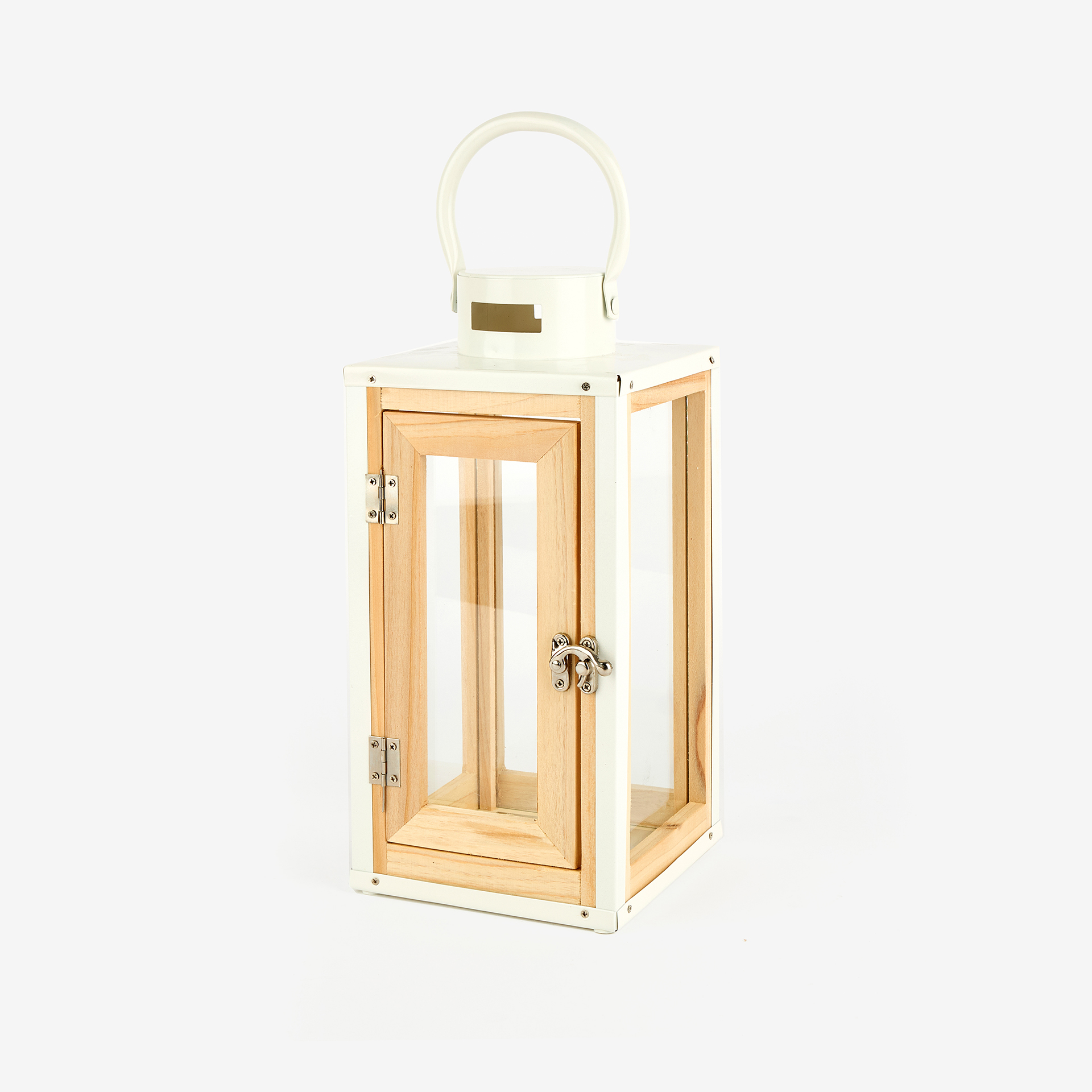 Farol de metal y madera Fener 15x15x31cm