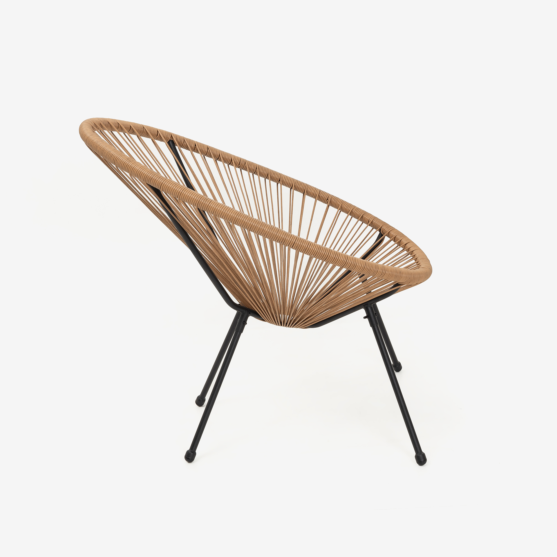 Silla de jardín de ratán sintético marrón Acapulco 72x90x83cm