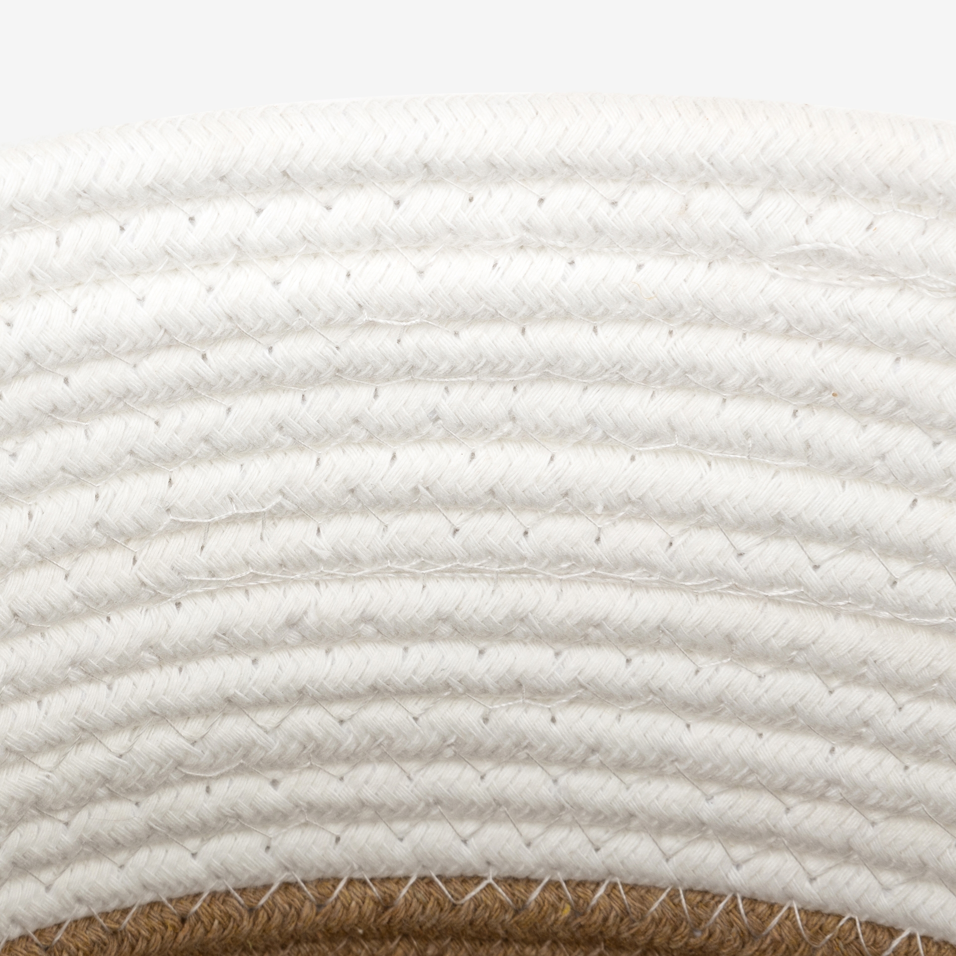 Cesta blanca de algod&oacute;n y yute Erfurt &Oslash;21x20cm