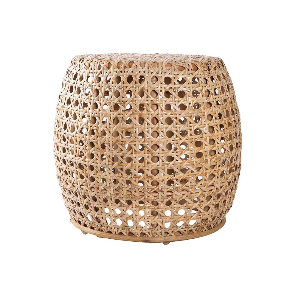 Mesa auxiliar de rat&aacute;n natural &Oslash;45x40cm