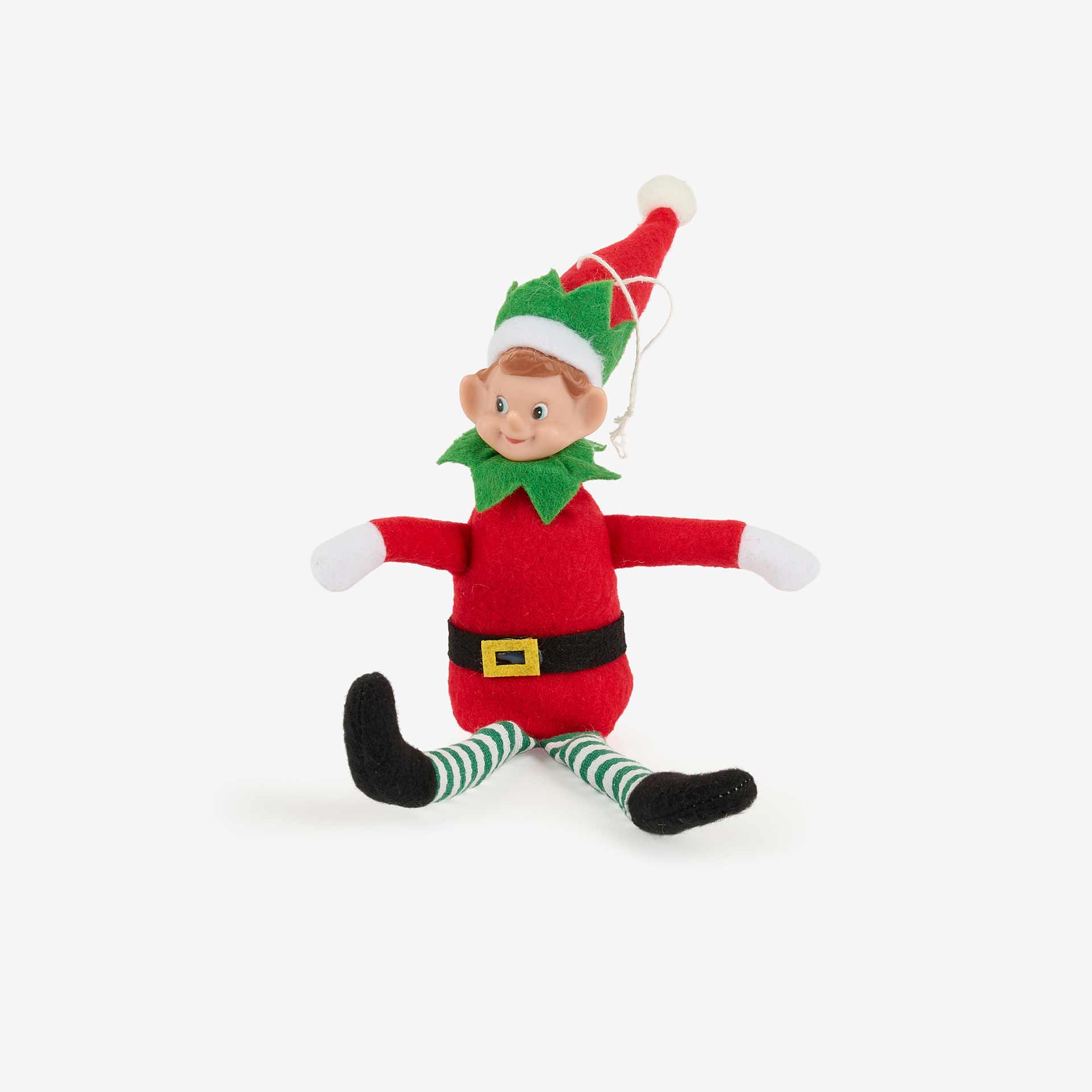 Figura elfo sentado de Navidad fieltro 25cm