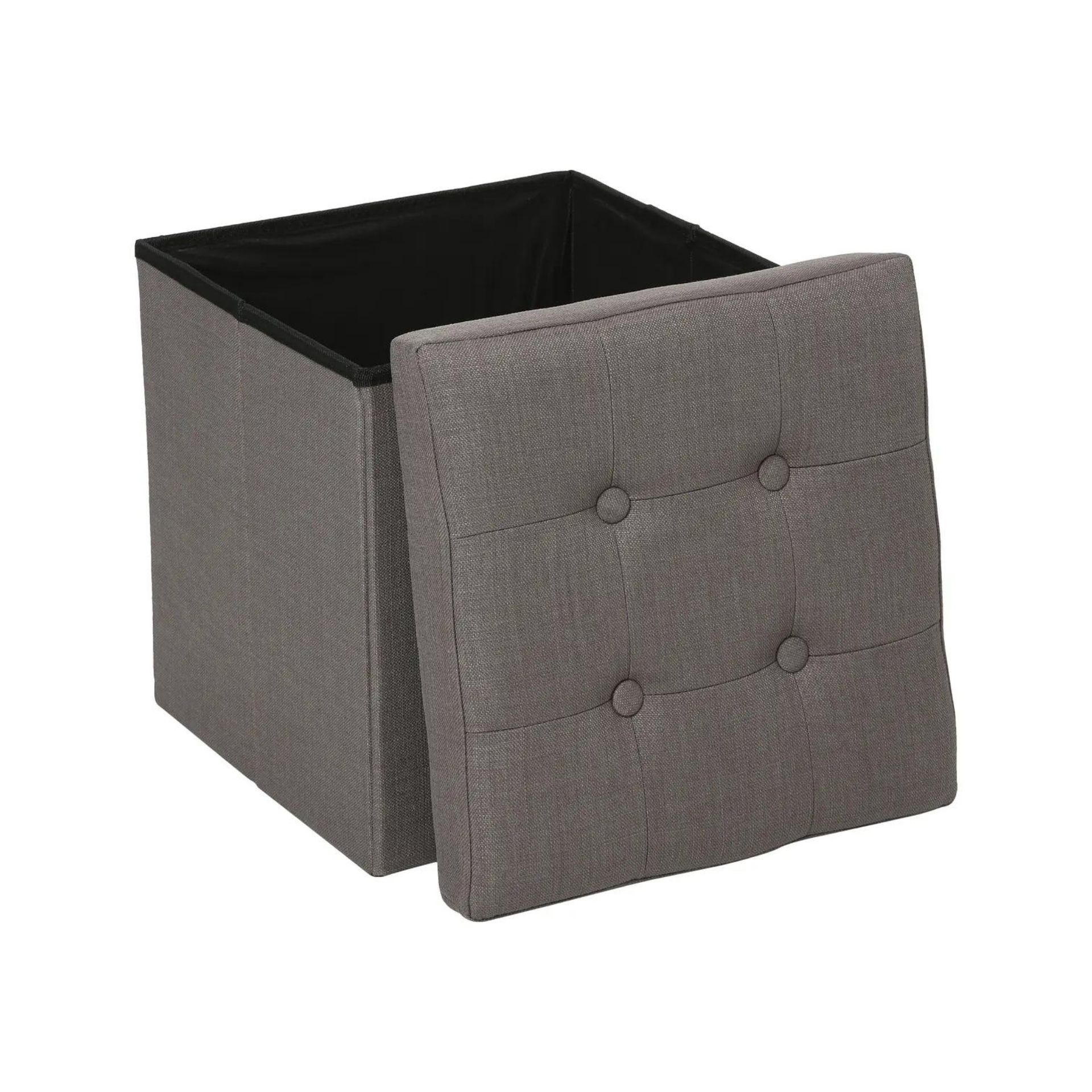 Taburete con almacenaje de madera DM Sander 37x37cm