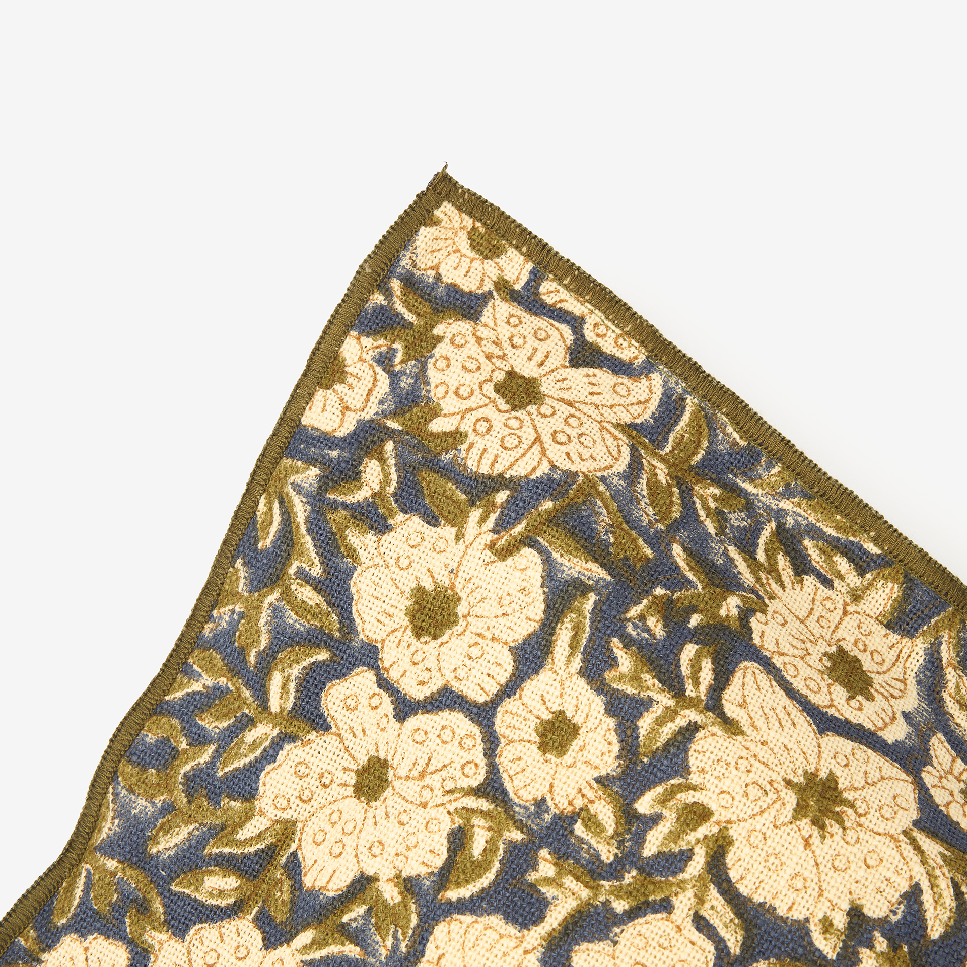 Funda de cojín rectangular de algodón estampado azul flores Mia 40x60cm Clau&Chloe