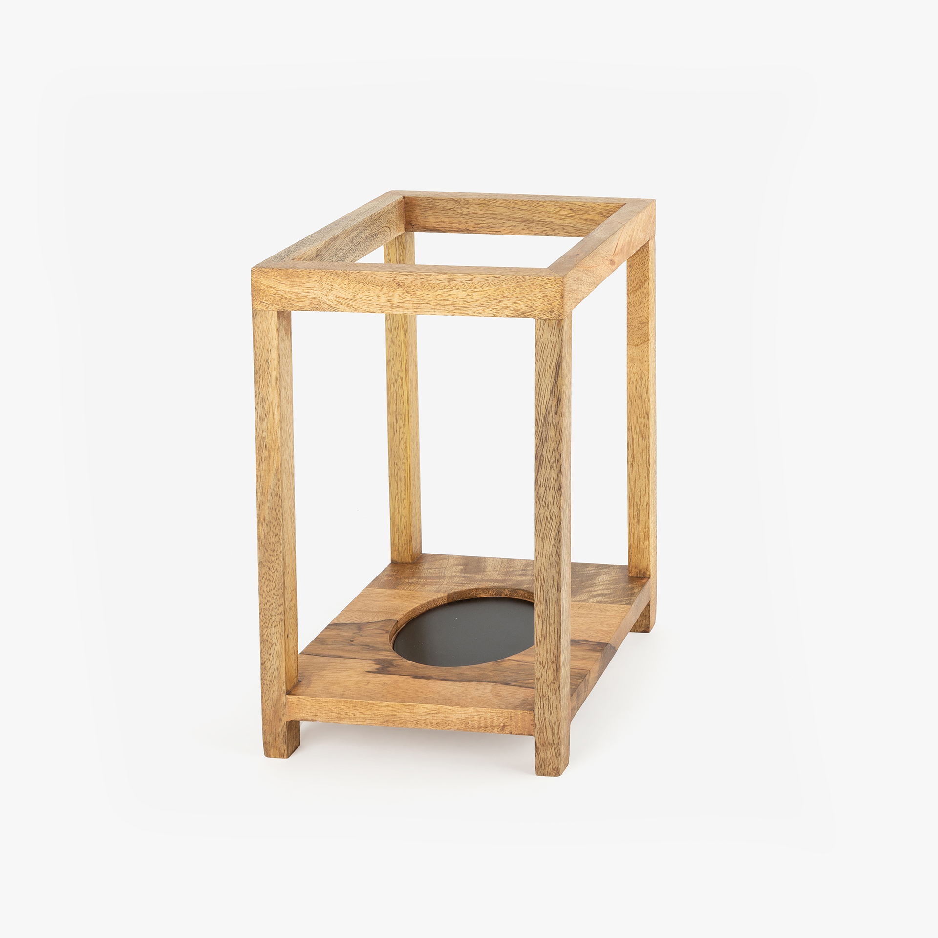 Farol de madera natural 19x19x25cm