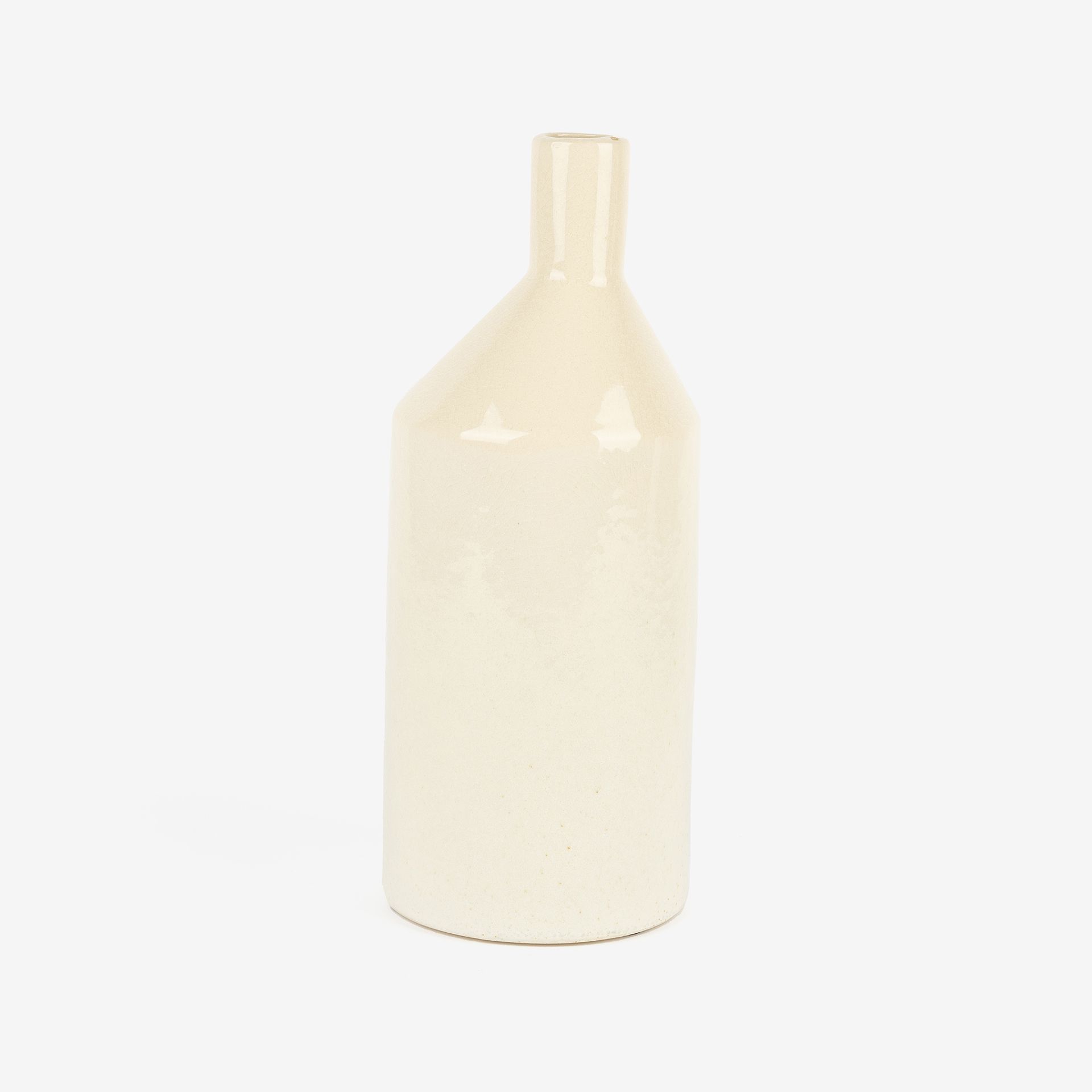 Jarr&oacute;n blanco de cer&aacute;mica Bottle 30cm