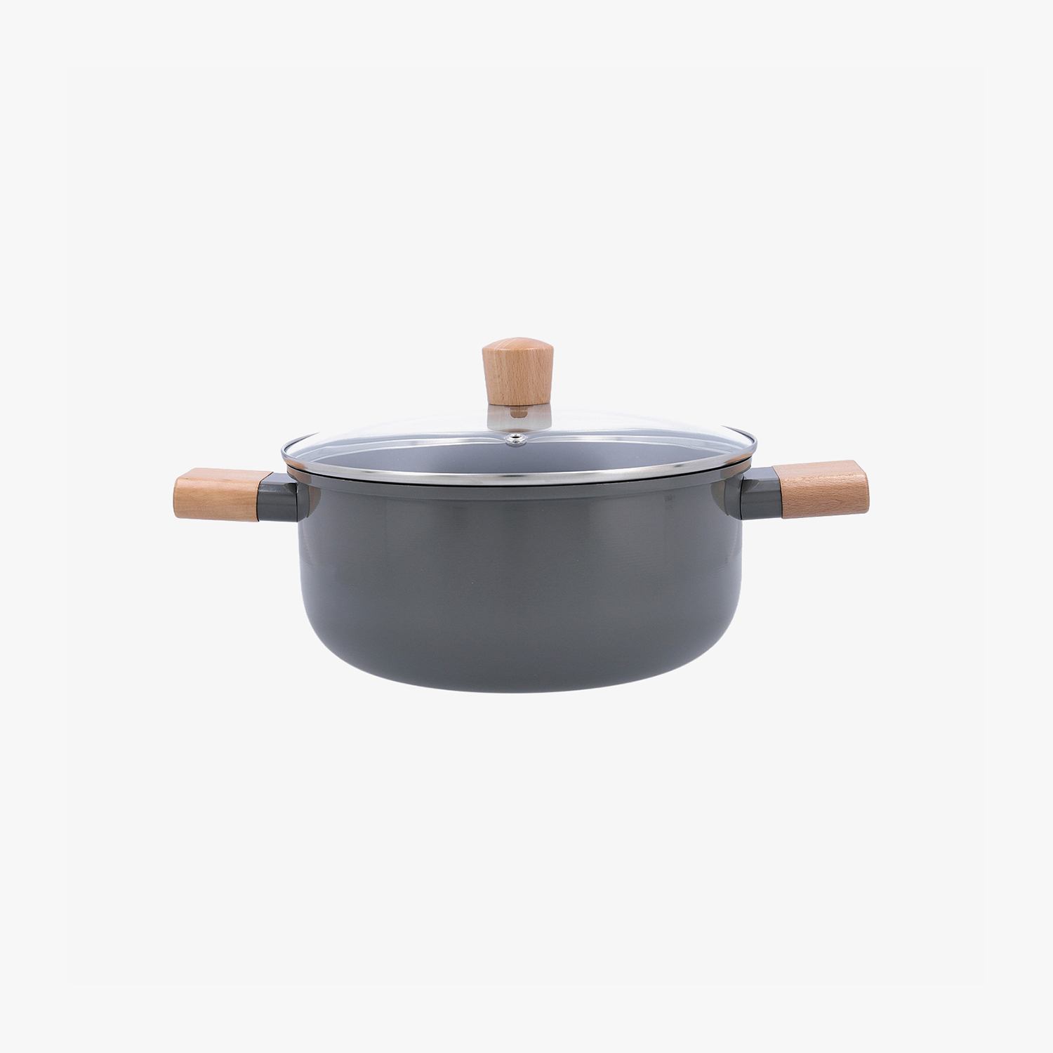 Cacerola con tapa de aluminio gris Mia &Oslash;20cm