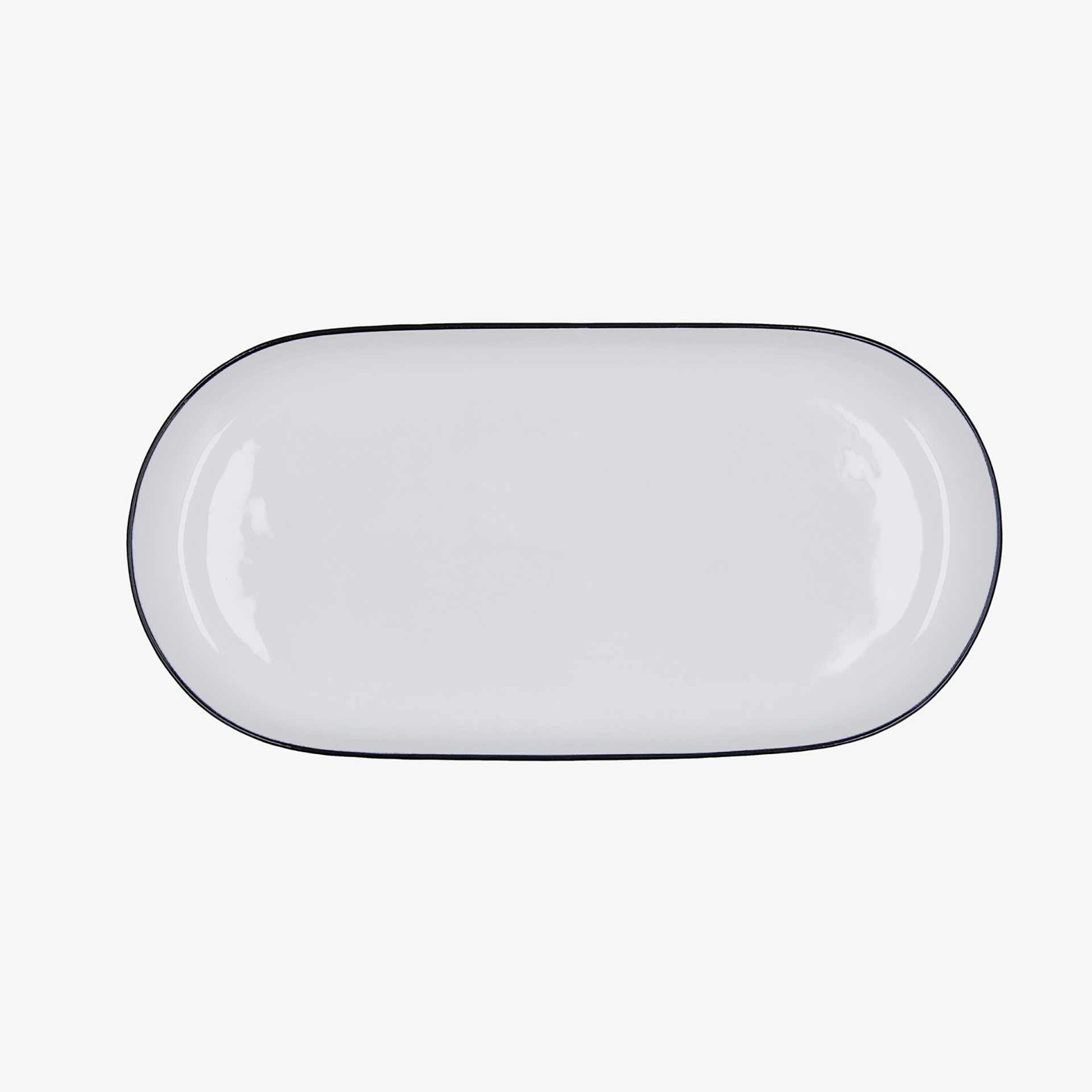 Bandeja oval de cerámica con relieve 32x16cm Siena