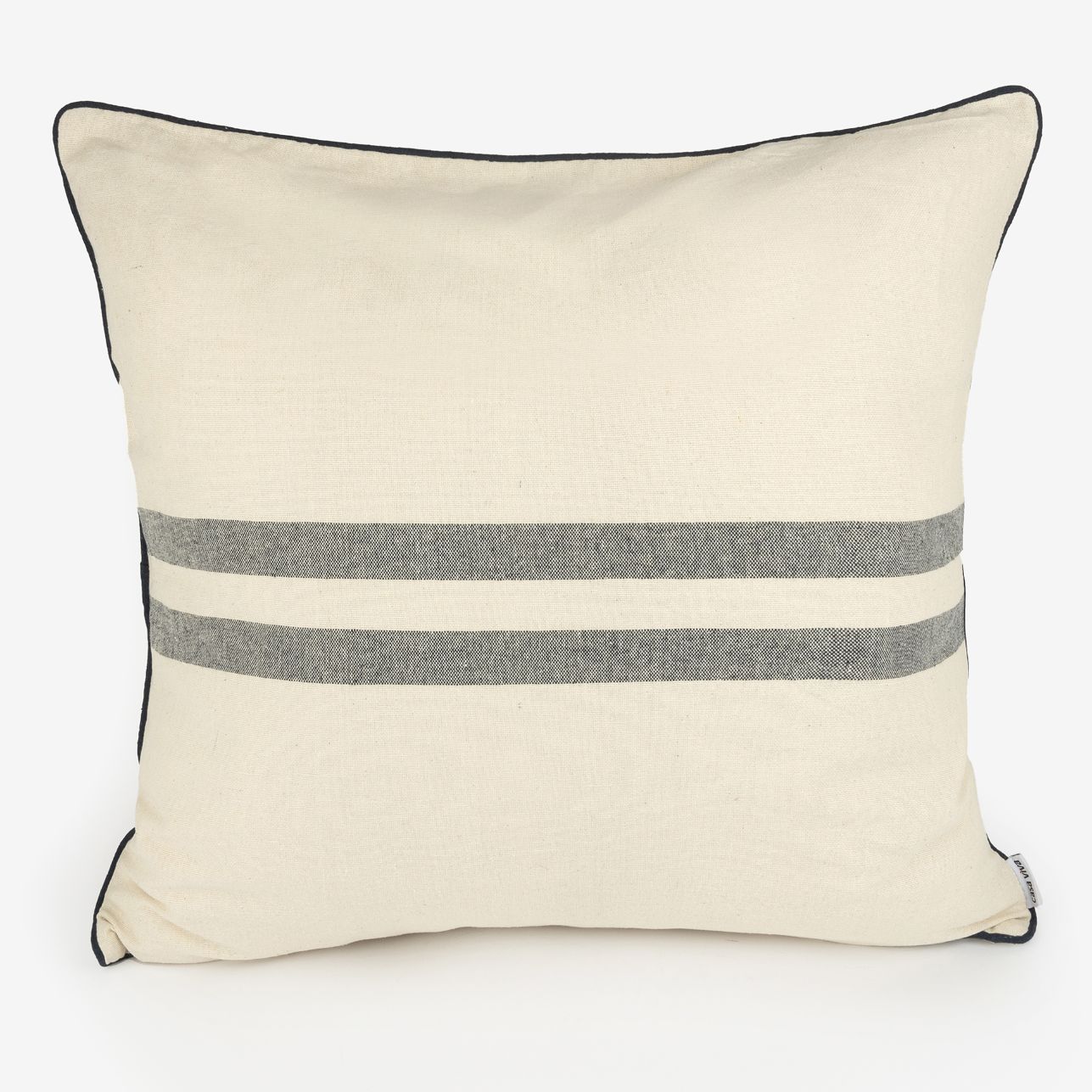 Funda de cojín de algodón con rayas azules Niza 60x60cm