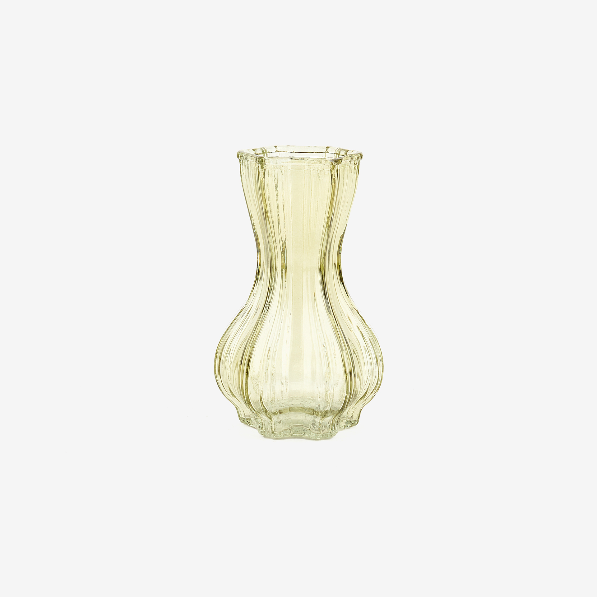 Jarrón de cristal verde Dalmar Ø9x15cm