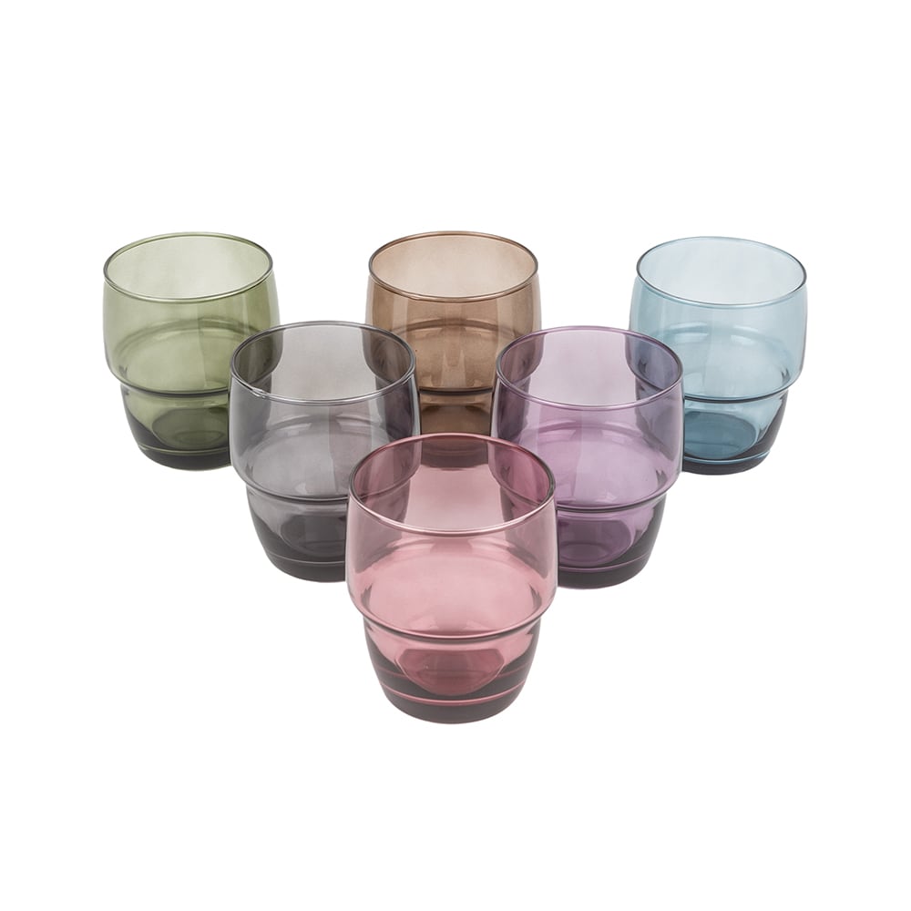 Set de 6 vasos de cristal de colores Gob 28cl