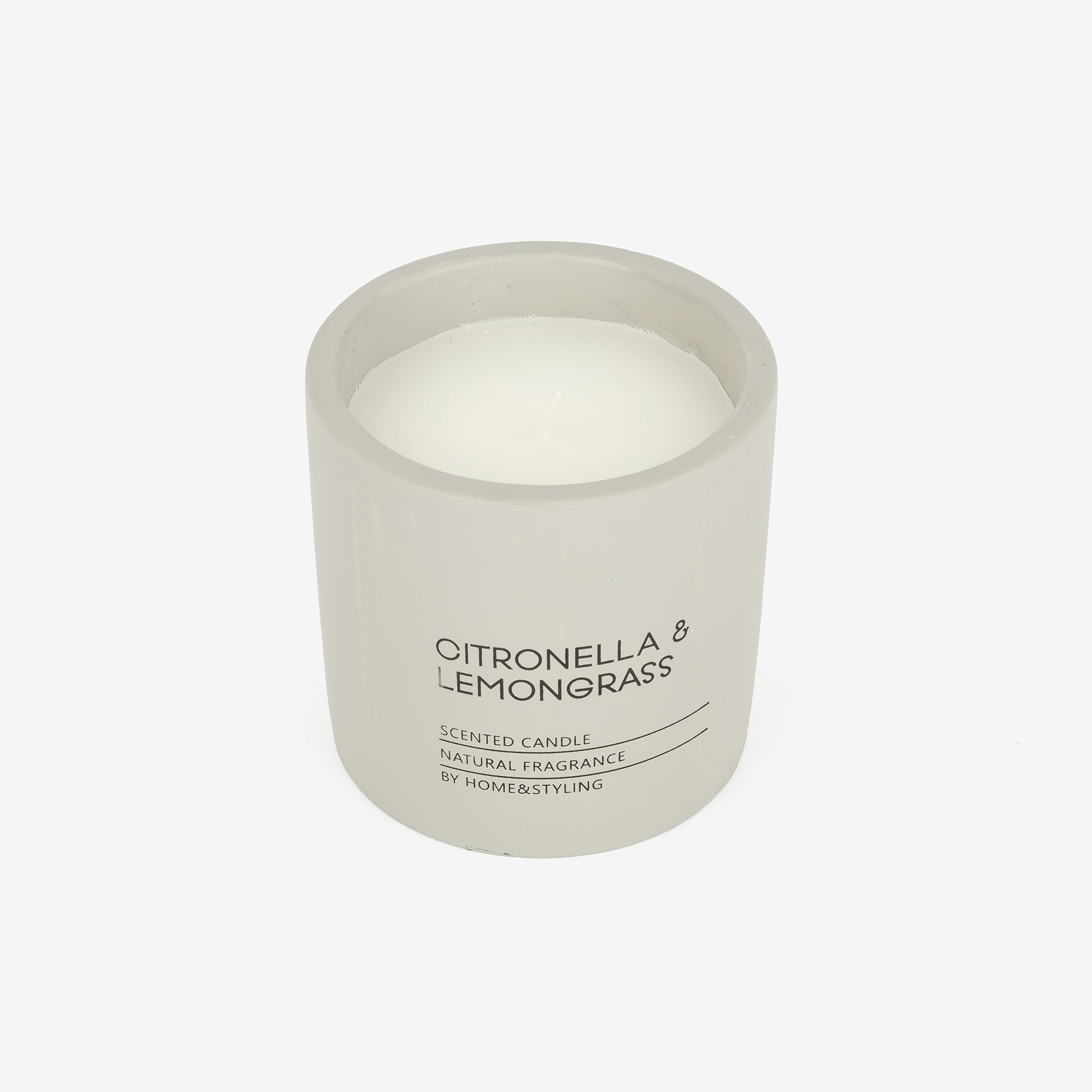 Vela en vaso de citronela y Lemongrass beige Pot 10cm