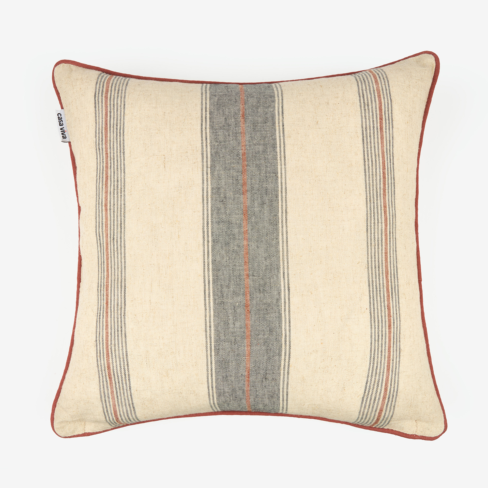 Funda de cojín de lino rayas Yuma 45x45cm