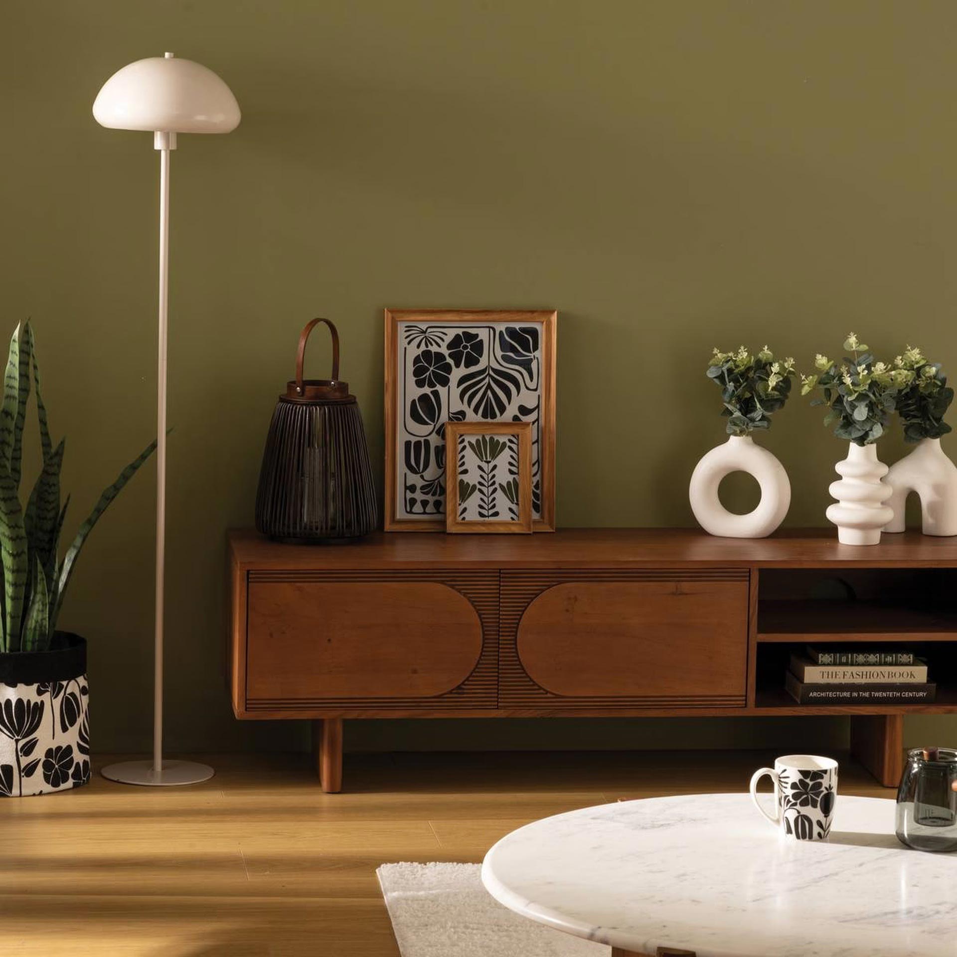 L&aacute;mpara de pie Savio beige 140cm