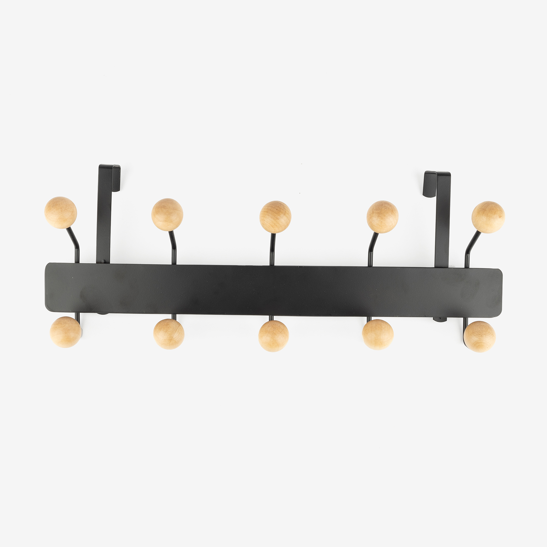 Perchero de puerta de hierro negro Noah 44x11x17cm