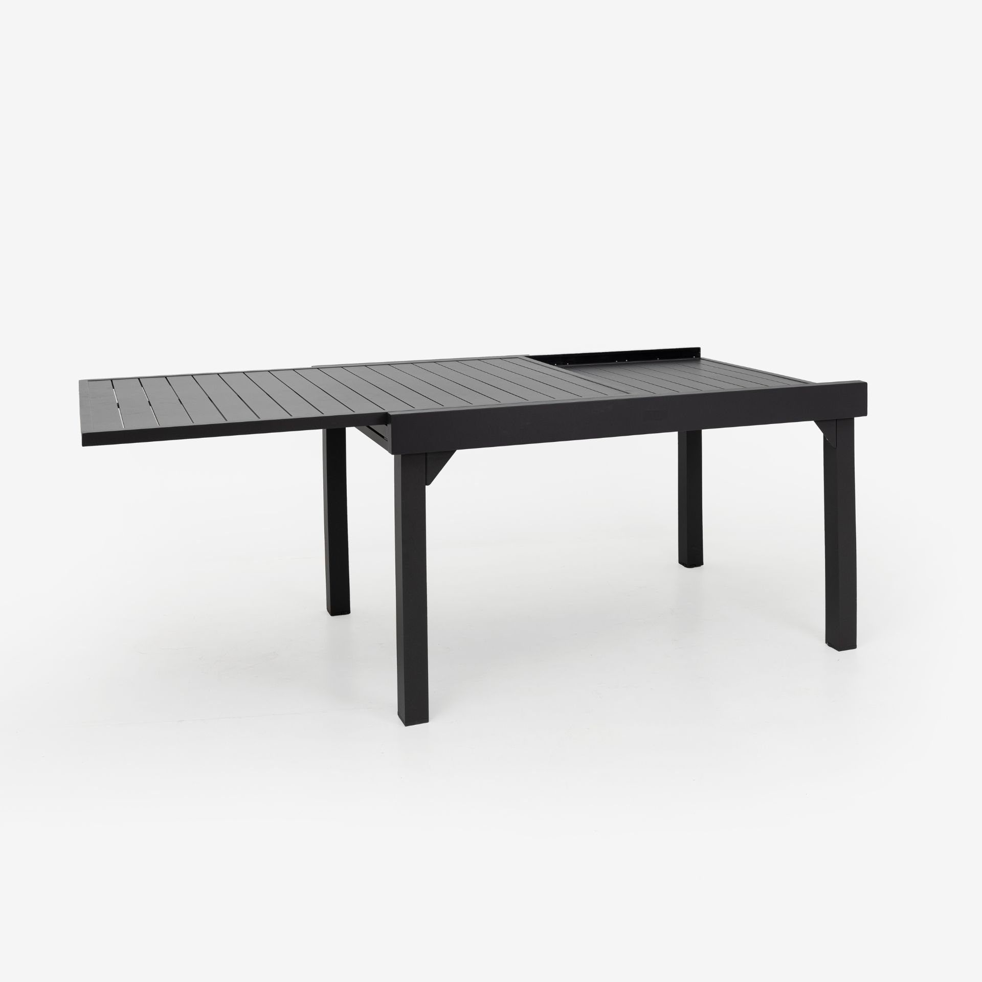 Mesa de jardín extensible de aluminio gris oscuro Paros 135/270x90x75cm