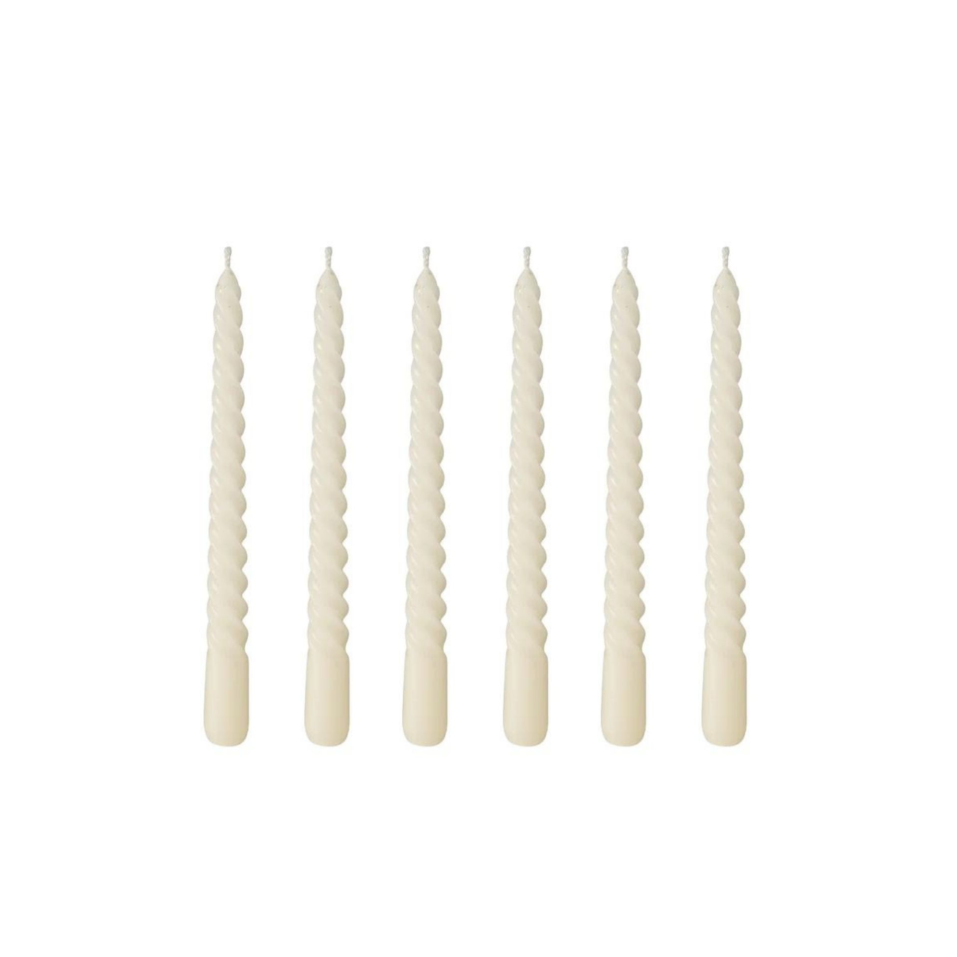 Set de 6 velas decorativas candelabro crema Ø2x20cm