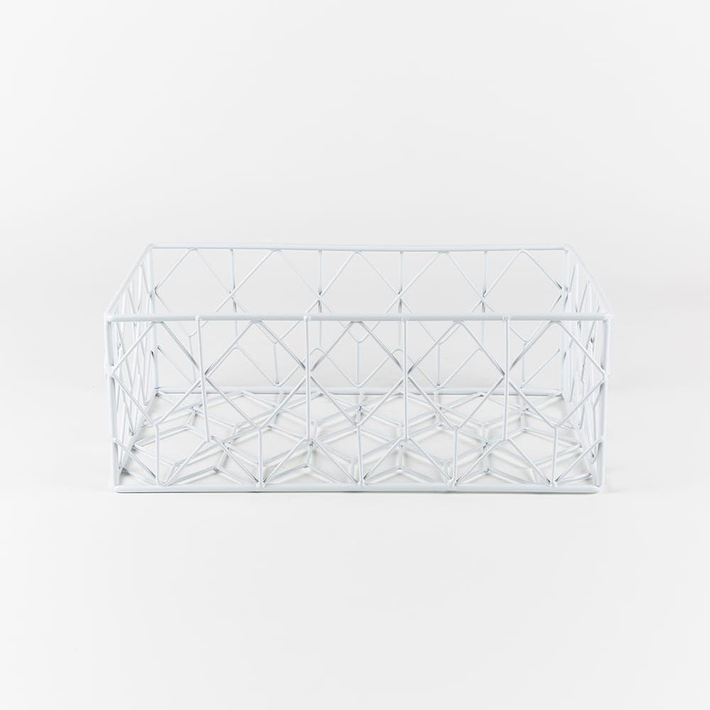 Frutero rectangular Net color blanco 27x17x10cm