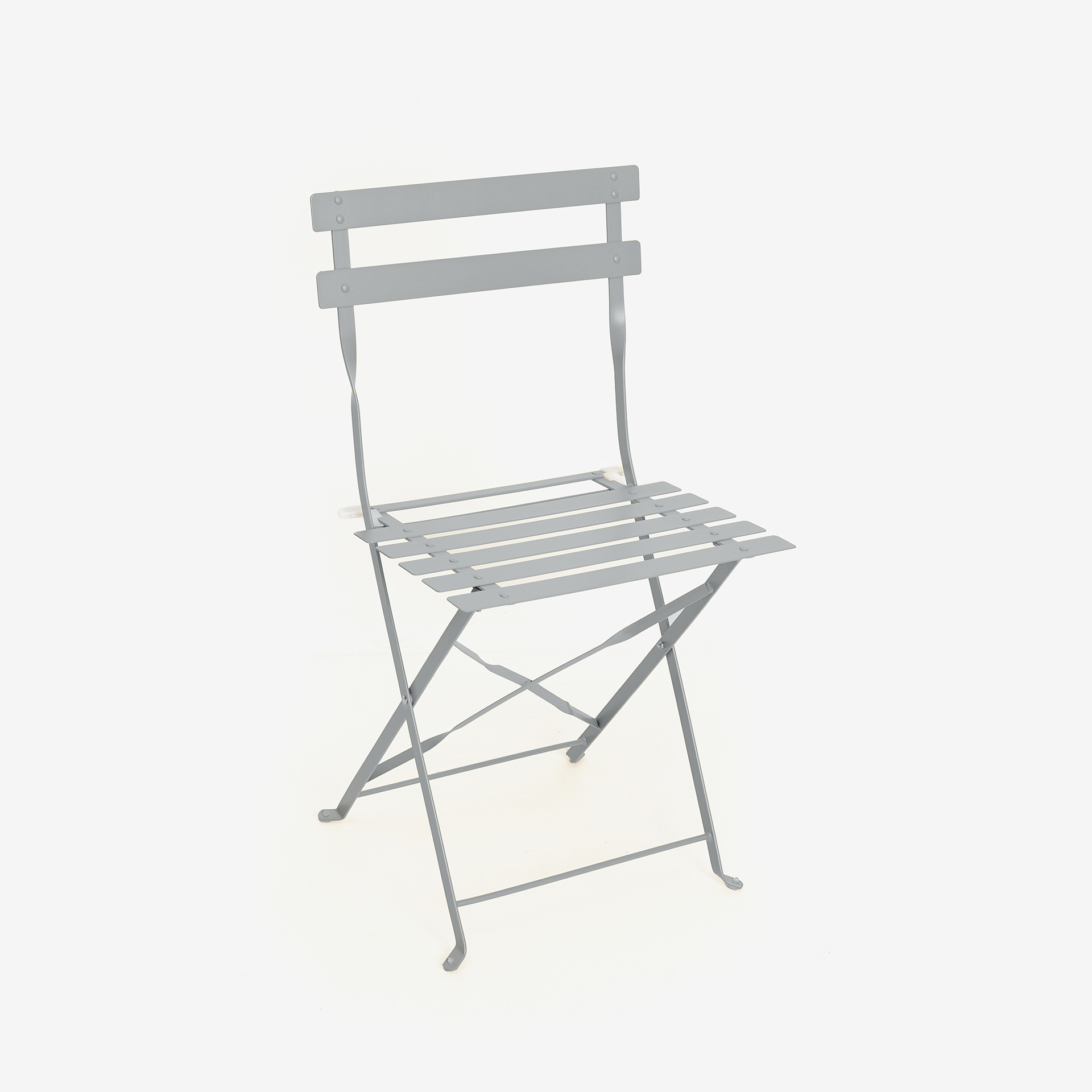 Set de jardín de mesa y 2 sillas de acero gris oscuro Bistro