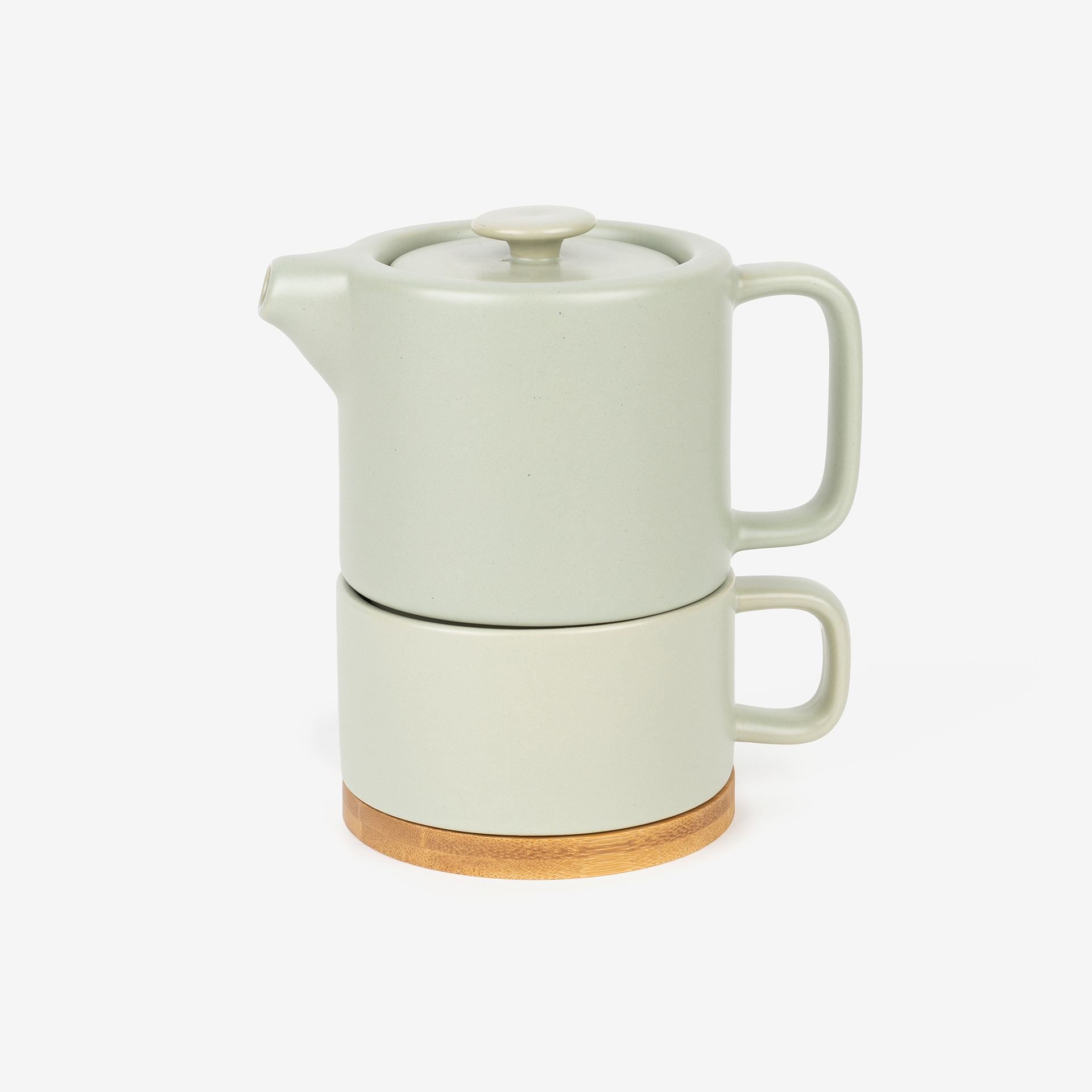 Tetera/cafetera de porcelana mint Natural 13,5x10x15cm 40+25cl
