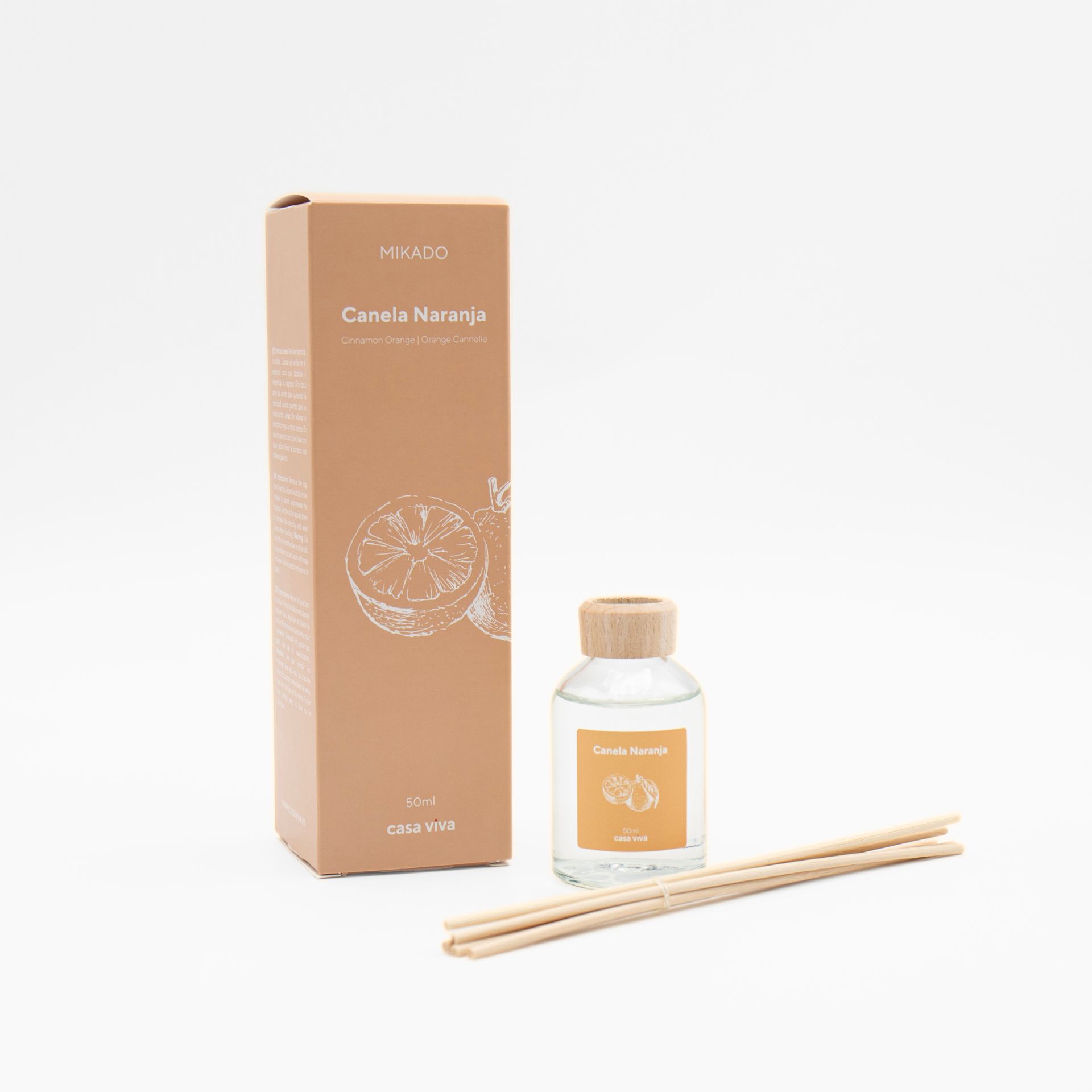 Difusor en mikado Canela y Naranja 50ml Casa Viva